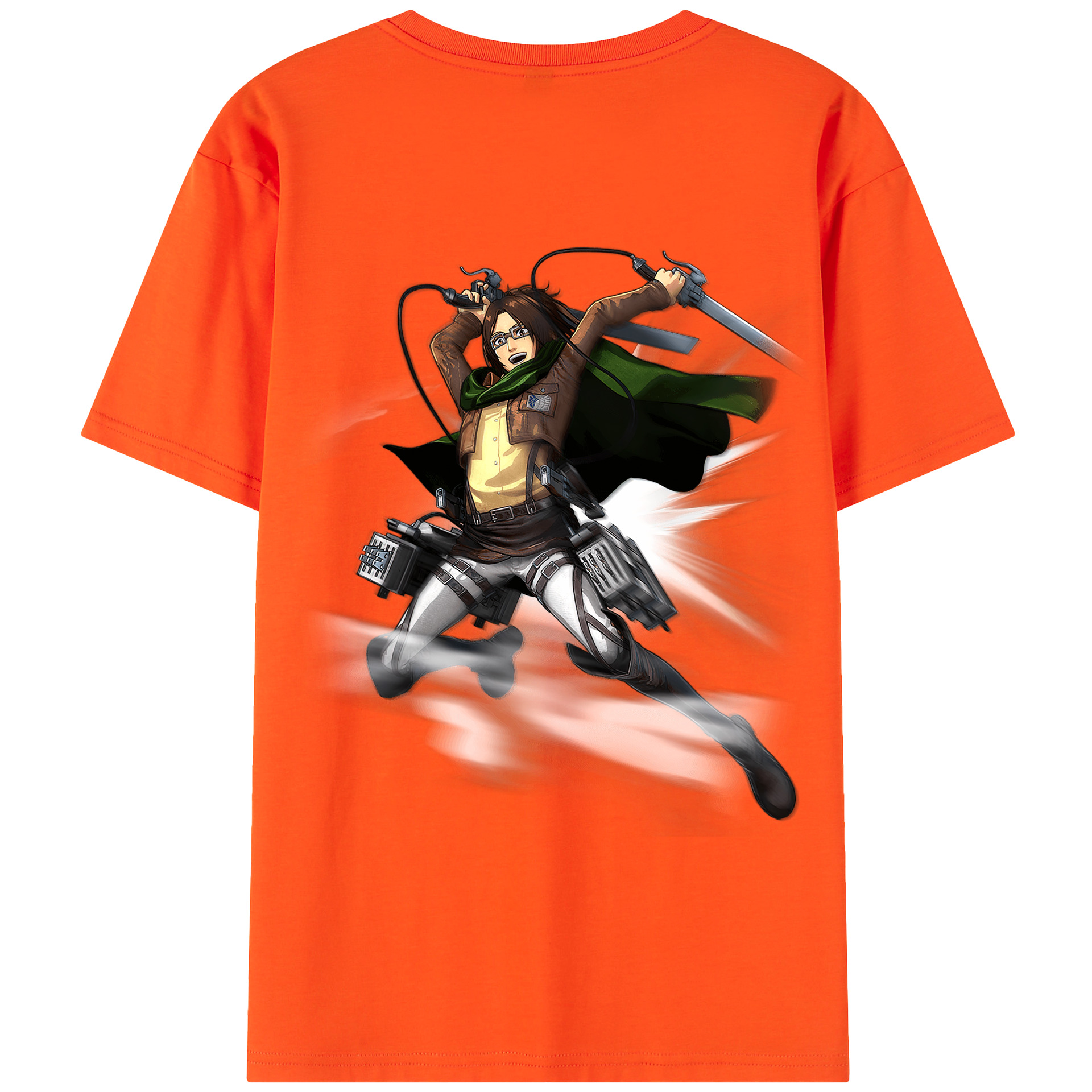 （画像用） 進撃の巨人 ハンジ·ゾエ Attack on Titan Hanji Zoe 綿100％半袖Tシャツ（背面プリント）