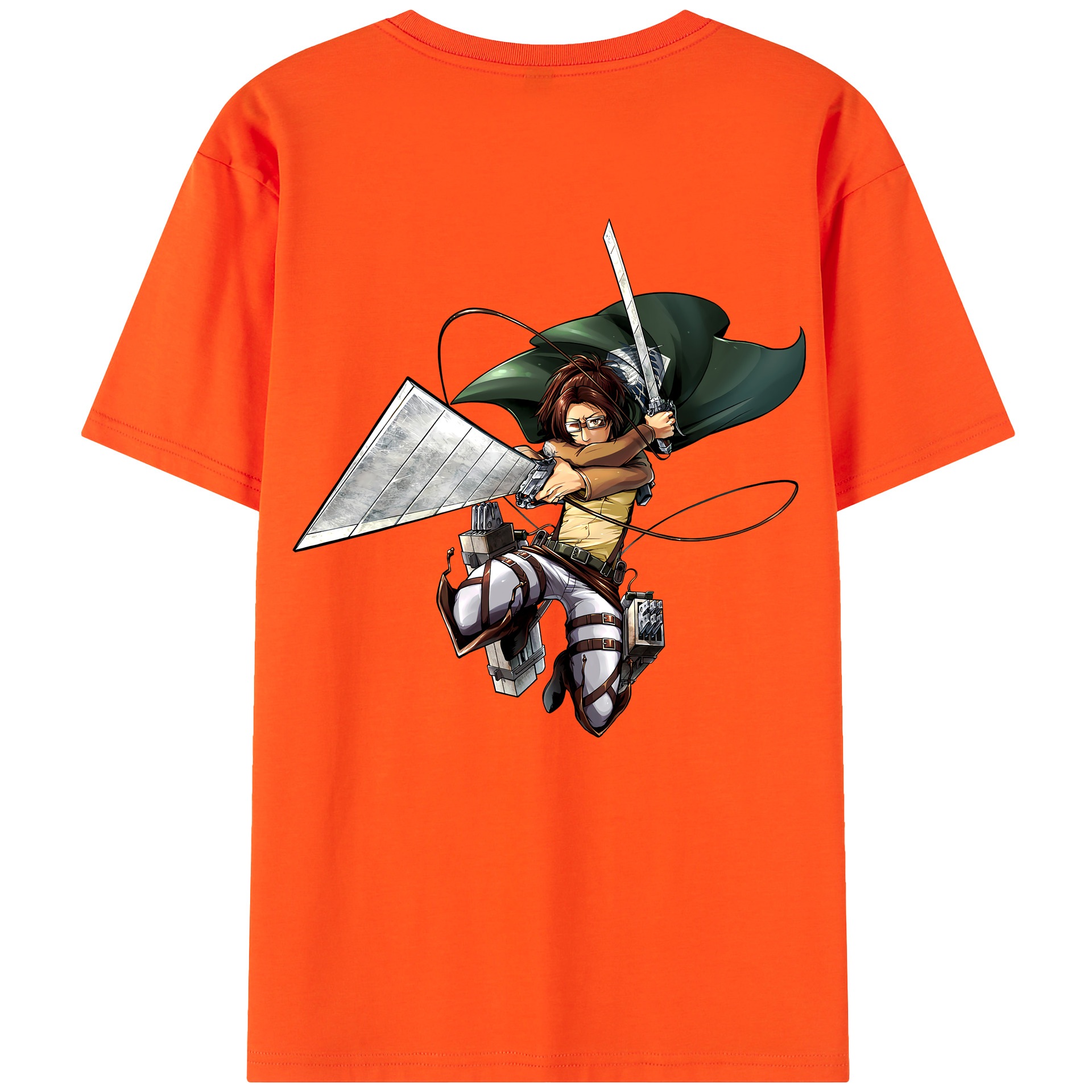 （画像用） 進撃の巨人 ハンジ·ゾエ Attack on Titan Hanji Zoe 綿100％半袖Tシャツ（背面プリント）