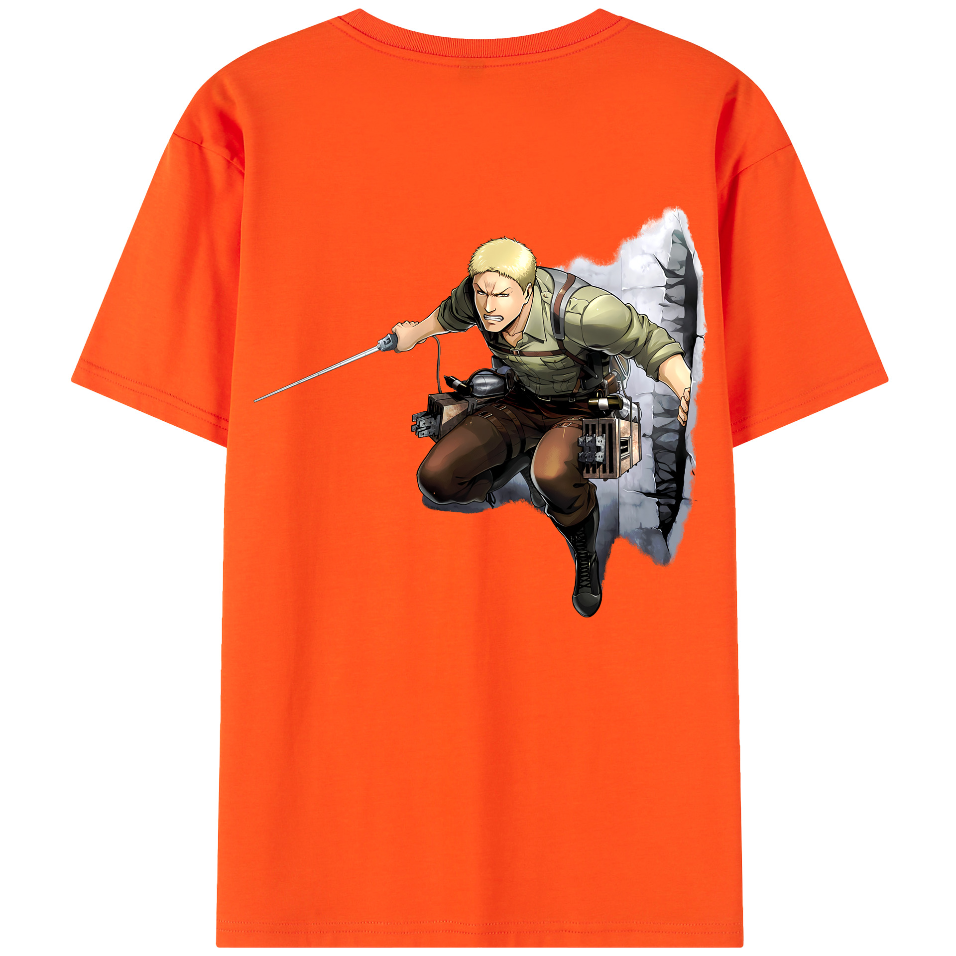 （画像用） 進撃の巨人 ライナー・ブラウン Attack on Titan Reiner Braun 綿100％半袖Tシャツ（背面プリント）