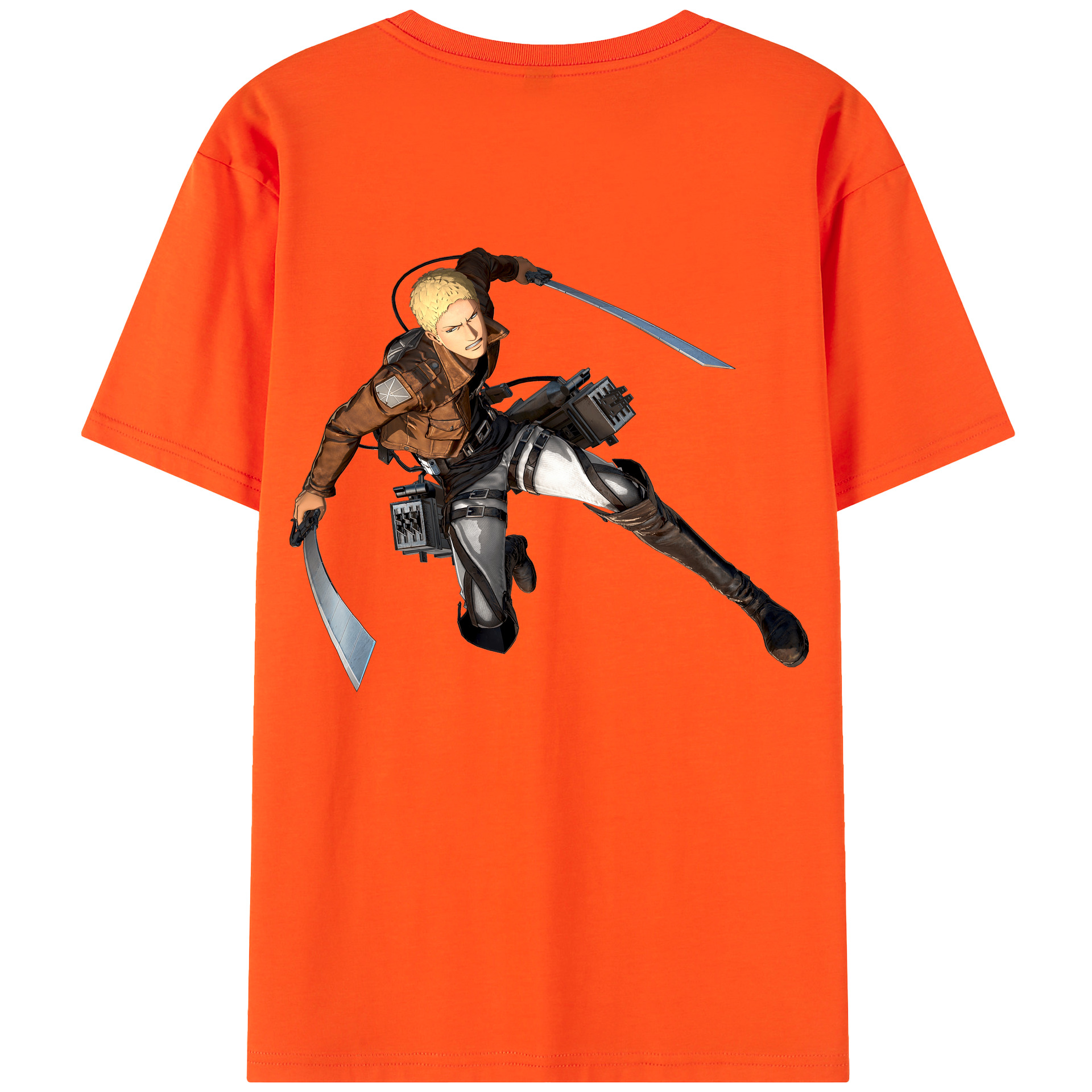 （画像用） 進撃の巨人 ライナー・ブラウン Attack on Titan Reiner Braun 綿100％半袖Tシャツ（背面プリント）