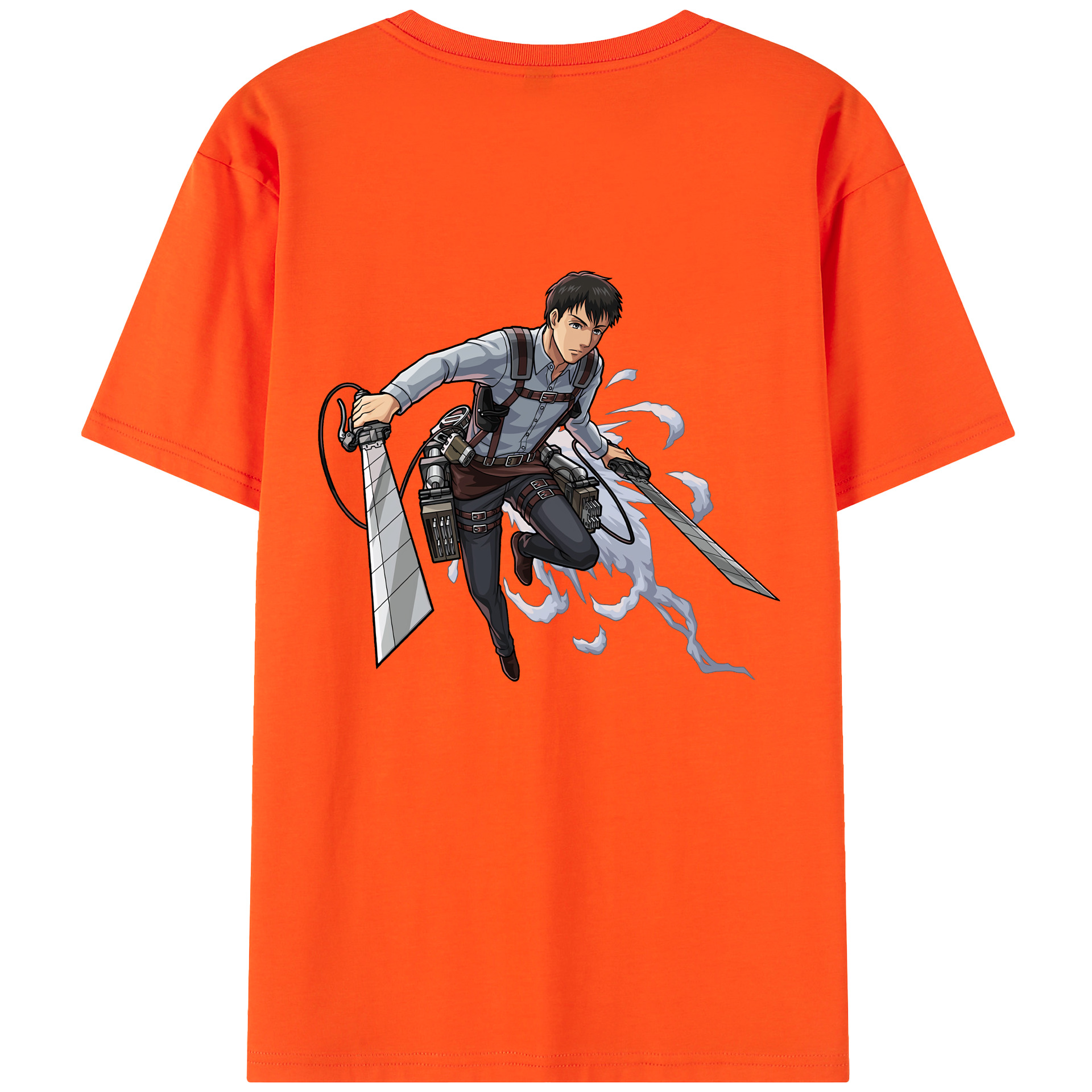 （画像用） 進撃の巨人 ベルトルト・フーバー Attack on Titan Bertholdt Hoover 綿100％半袖Tシャツ（背面プリント）