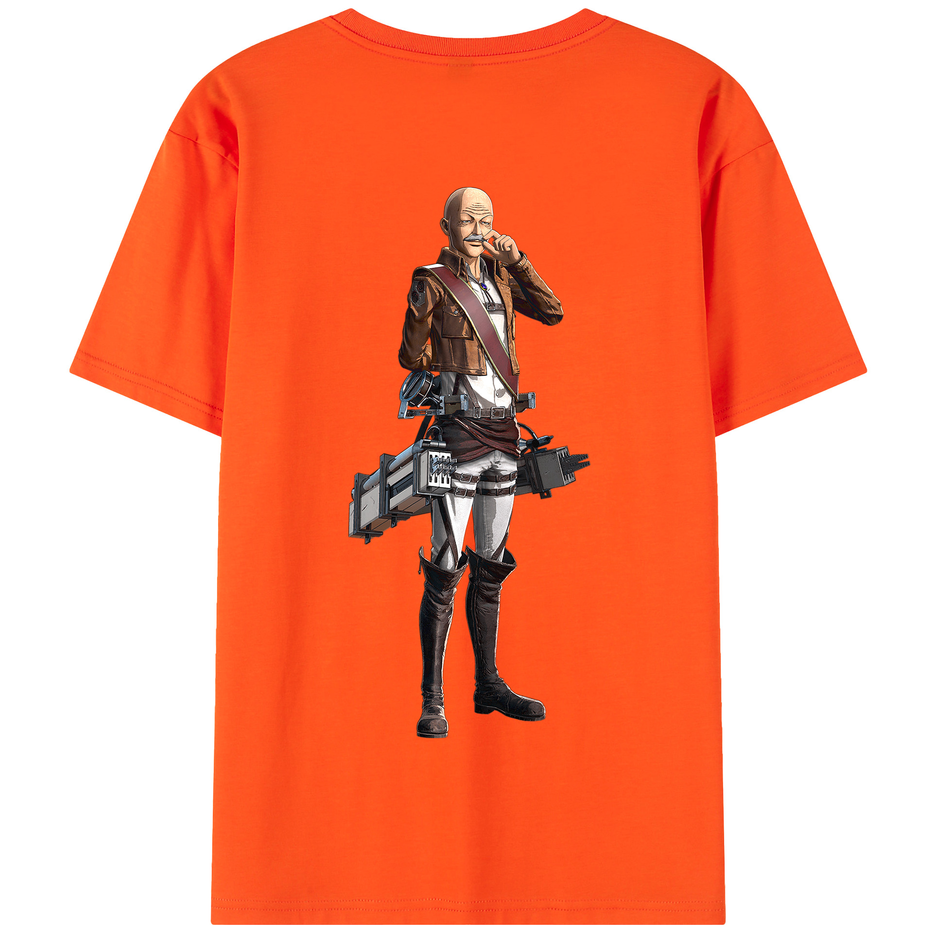 （画像用） 進撃の巨人 ドット·ピクシス Attack on Titan Dot Pixis 綿100％半袖Tシャツ（背面プリント）