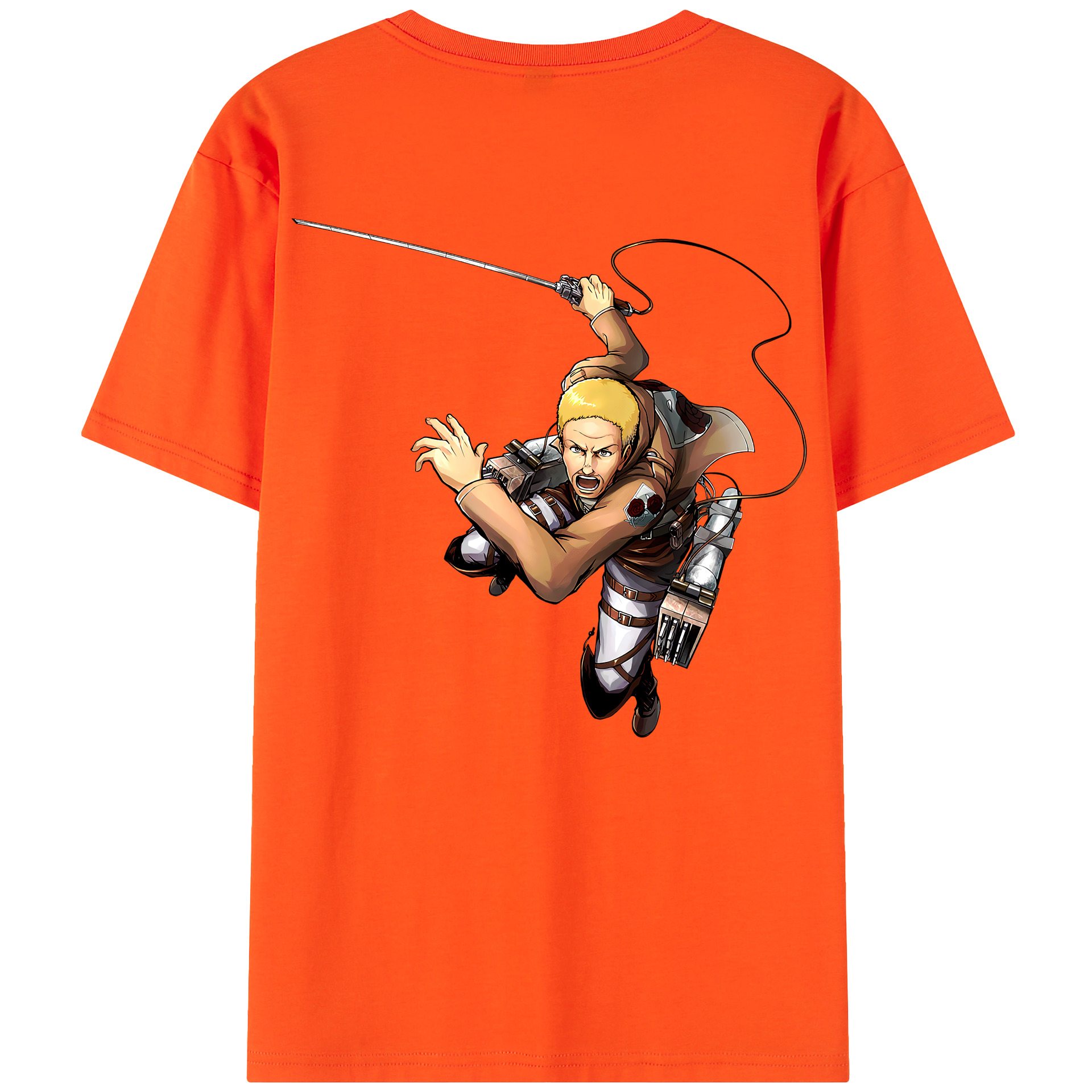 （画像用） 進撃の巨人 ハンネス Attack on Titan Hannes 綿100％半袖Tシャツ（背面プリント）