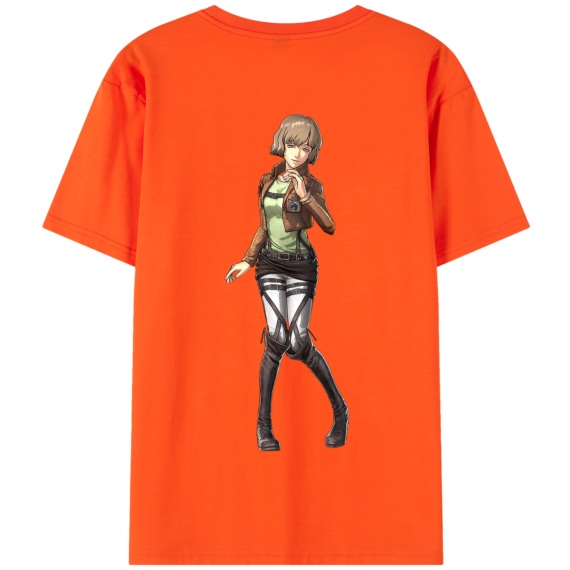 （画像用） 進撃の巨人 ヒツチ Attack on Titan Hitch 綿100％半袖Tシャツ（背面プリント）