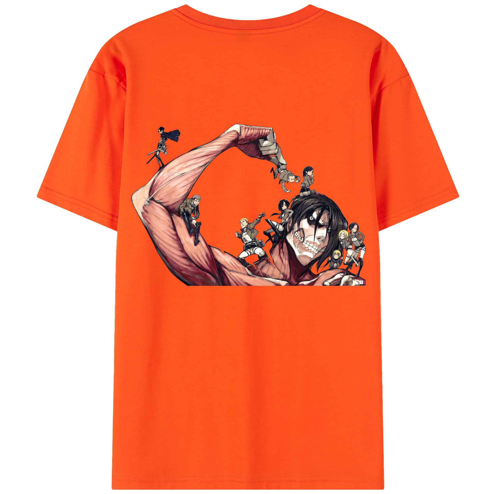（画像用） 進撃の巨人 Attack on Titan 綿100％半袖Tシャツ（背面プリント）