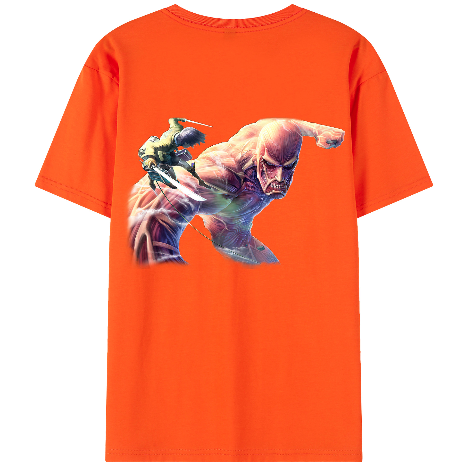 （画像用） 進撃の巨人 Attack on Titan 綿100％半袖Tシャツ（背面プリント）