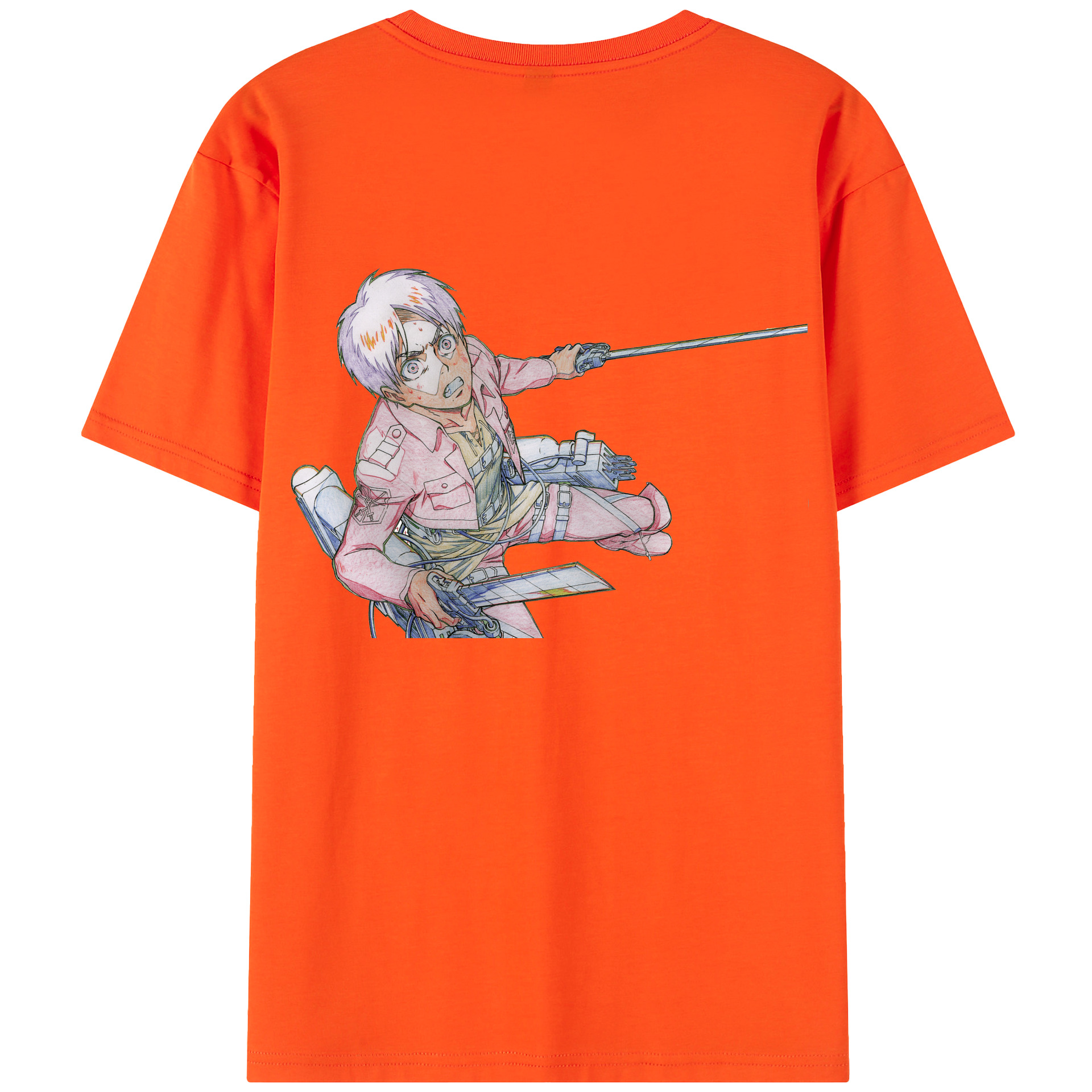 （画像用） 進撃の巨人 エレン･イェーガー Attack on Titan Eren Jäger 綿100％半袖Tシャツ（背面プリント）