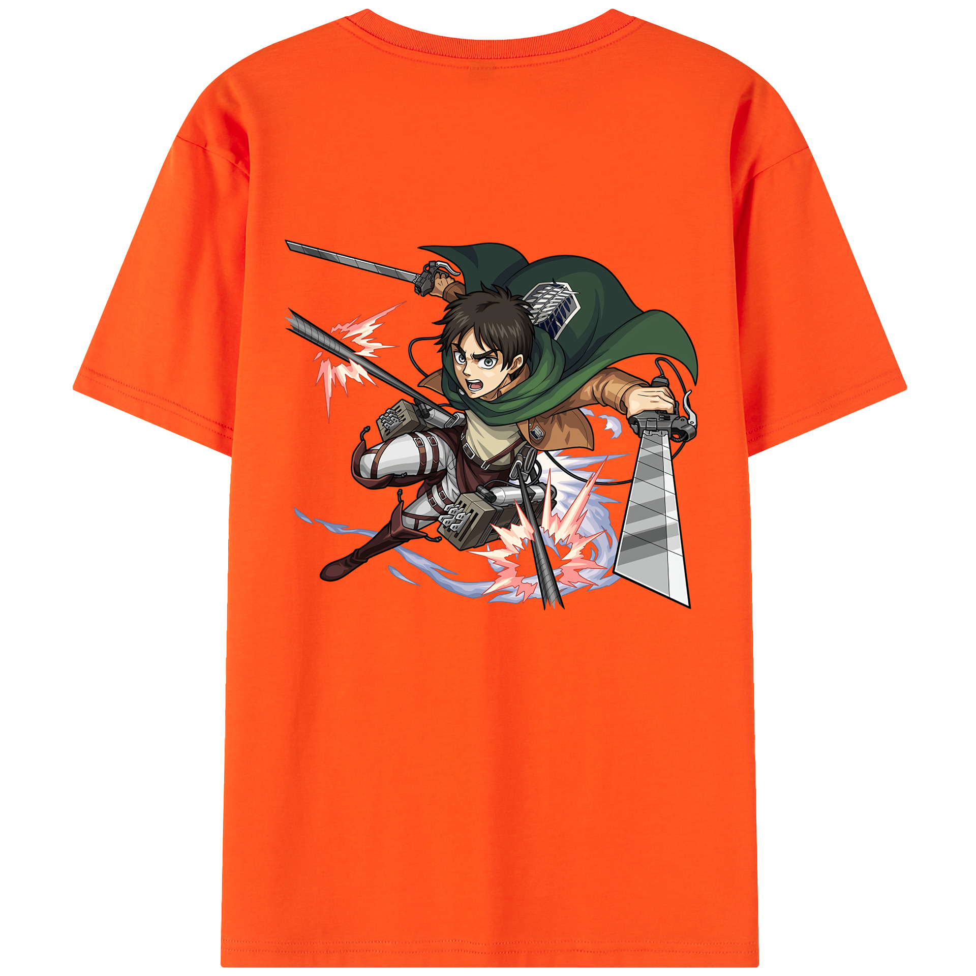 （画像用） 進撃の巨人 エレン･イェーガー Attack on Titan Eren Jäger 綿100％半袖Tシャツ（背面プリント）
