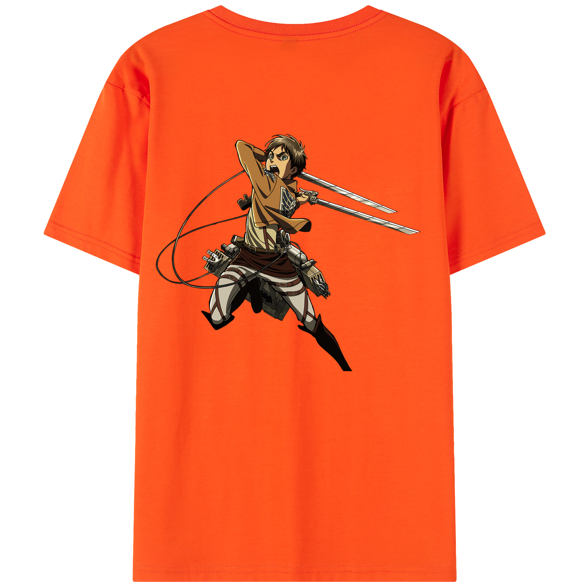 （画像用） 進撃の巨人 エレン･イェーガー Attack on Titan Eren Jäger 綿100％半袖Tシャツ（背面プリント）