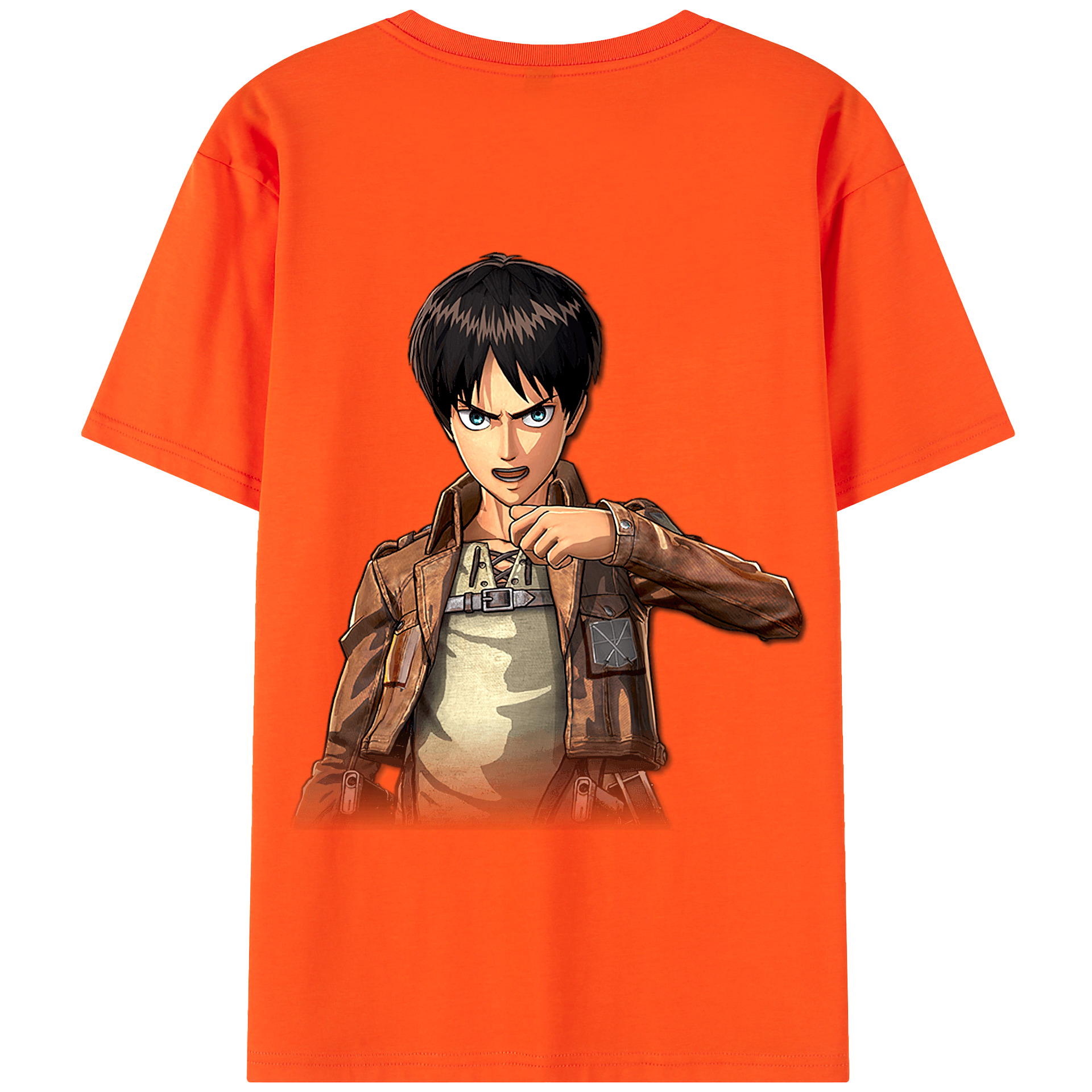 （画像用） 進撃の巨人 エレン･イェーガー Attack on Titan Eren Jäger 綿100％半袖Tシャツ（背面プリント）