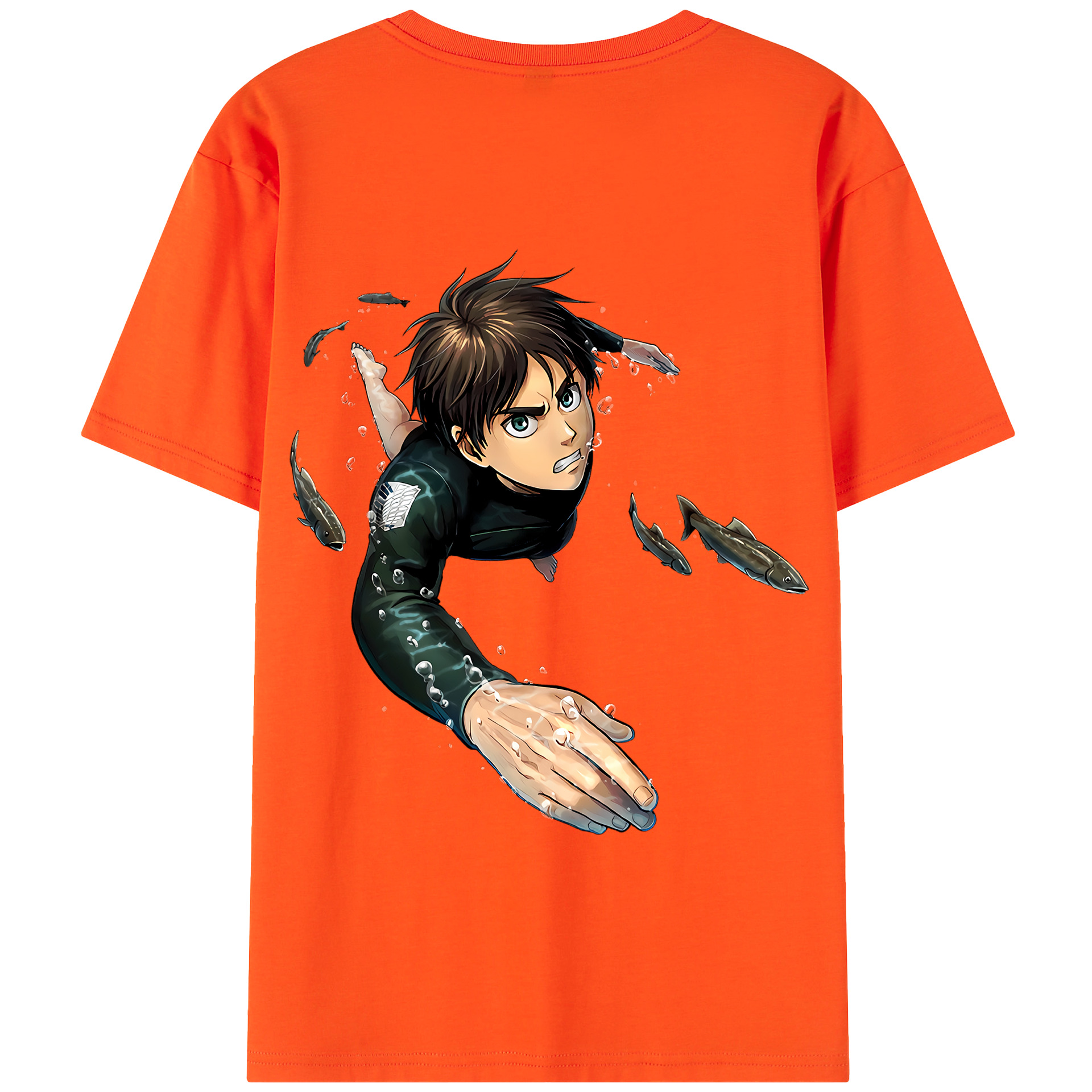 （画像用） 進撃の巨人 エレン･イェーガー Attack on Titan Eren Jäger 綿100％半袖Tシャツ（背面プリント）