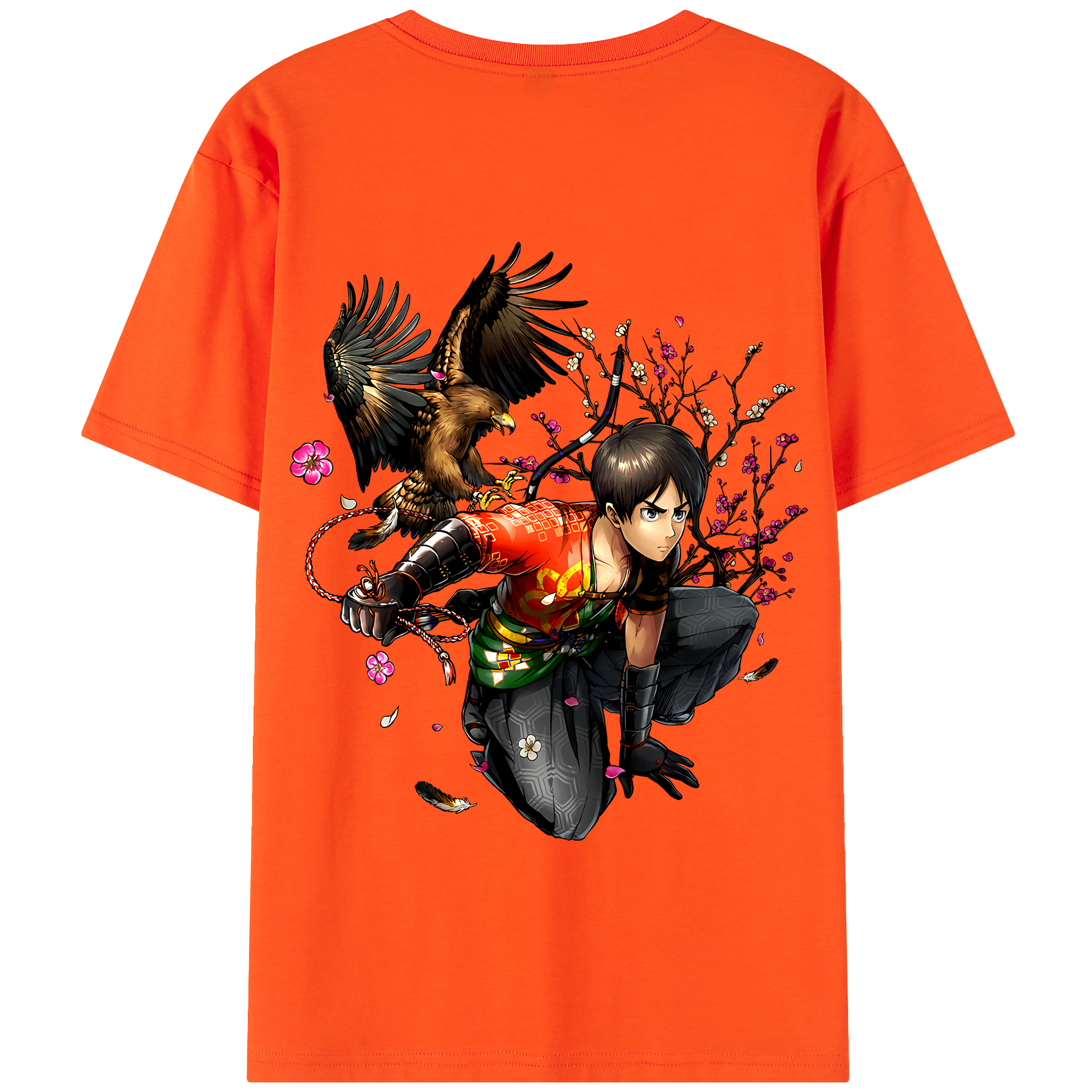 （画像用） 進撃の巨人 エレン･イェーガー Attack on Titan Eren Jäger 綿100％半袖Tシャツ（背面プリント）