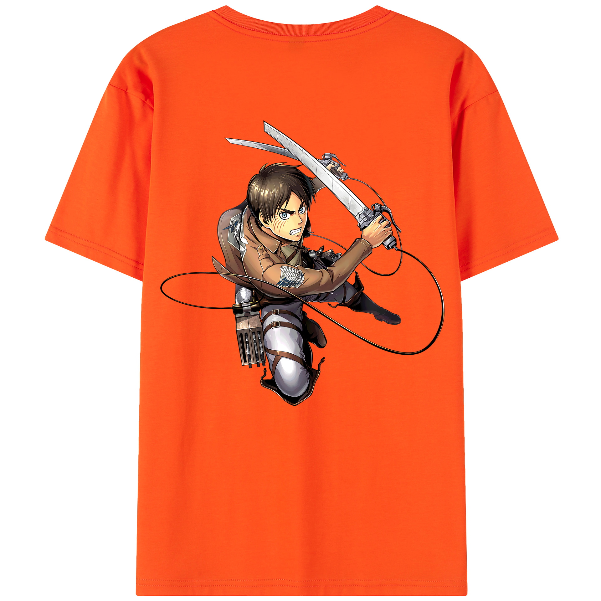 （画像用） 進撃の巨人 エレン･イェーガー Attack on Titan Eren Jäger 綿100％半袖Tシャツ（背面プリント）