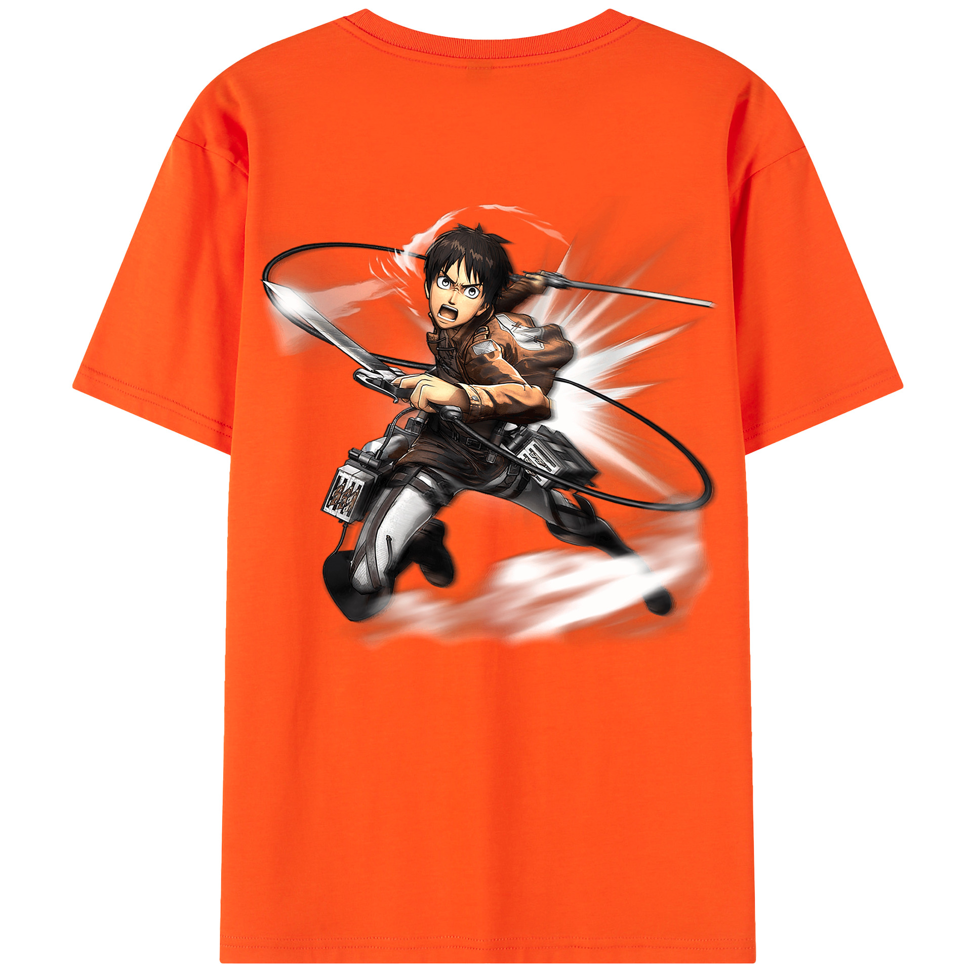 （画像用） 進撃の巨人 エレン･イェーガー Attack on Titan Eren Jäger 綿100％半袖Tシャツ（背面プリント）