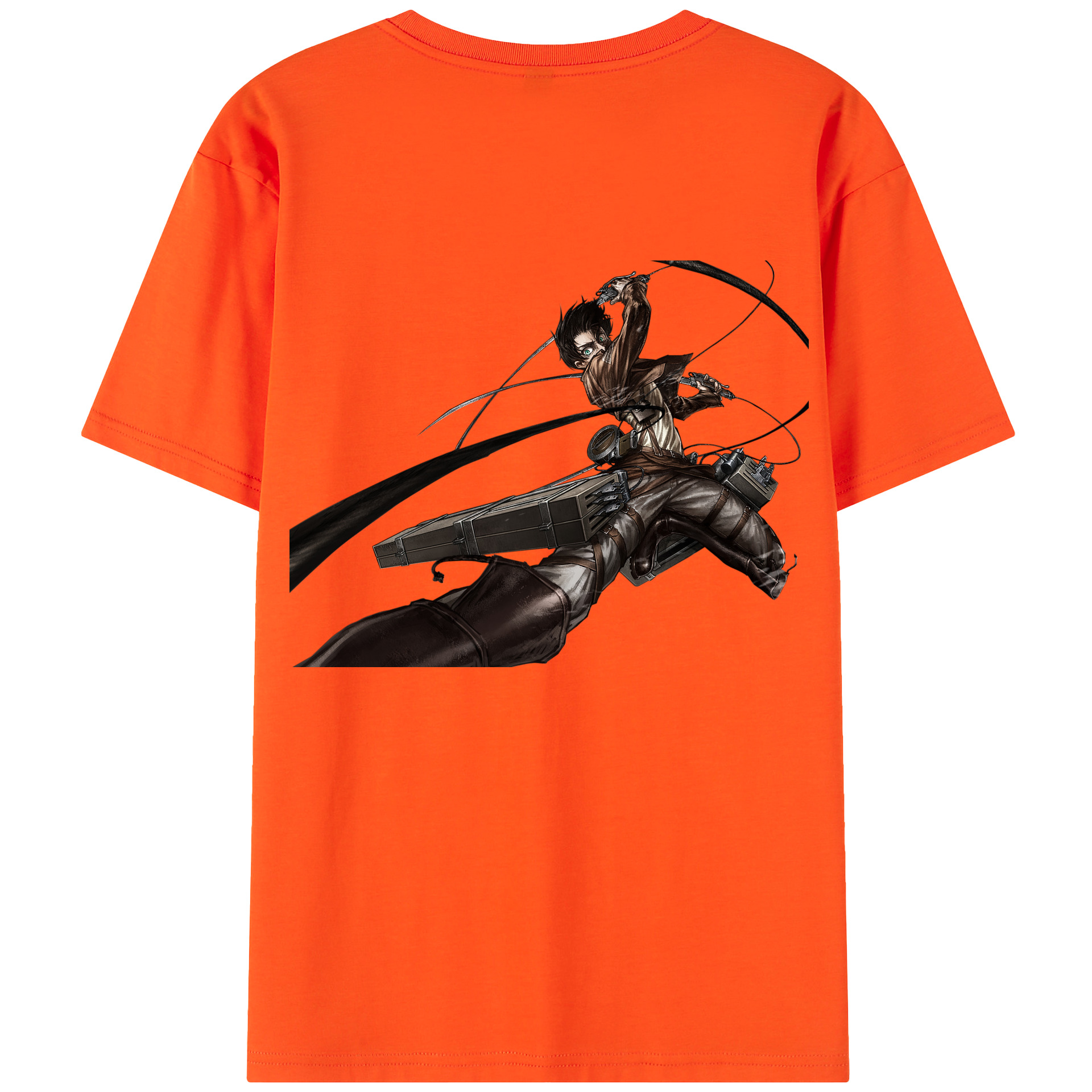（画像用） 進撃の巨人 エレン･イェーガー Attack on Titan Eren Jäger 綿100％半袖Tシャツ（背面プリント）