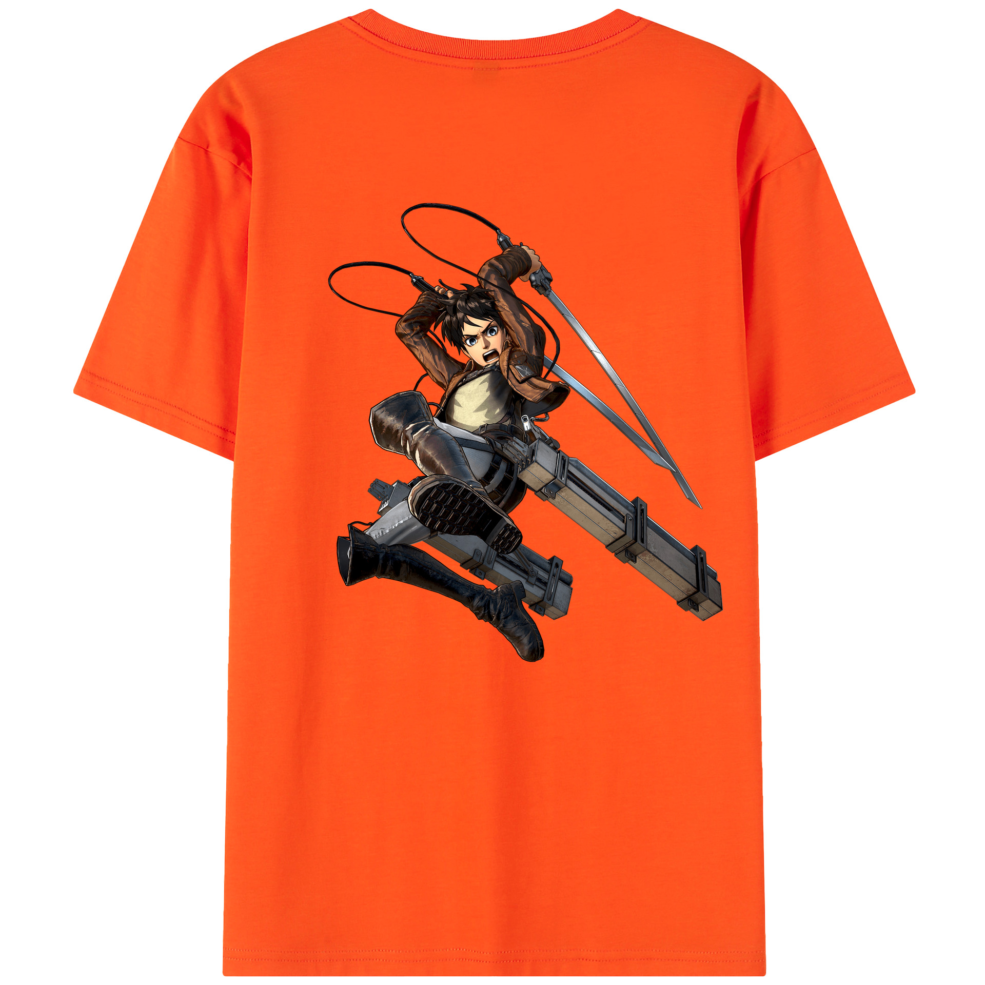 （画像用） 進撃の巨人 エレン･イェーガー Attack on Titan Eren Jäger 綿100％半袖Tシャツ（背面プリント）