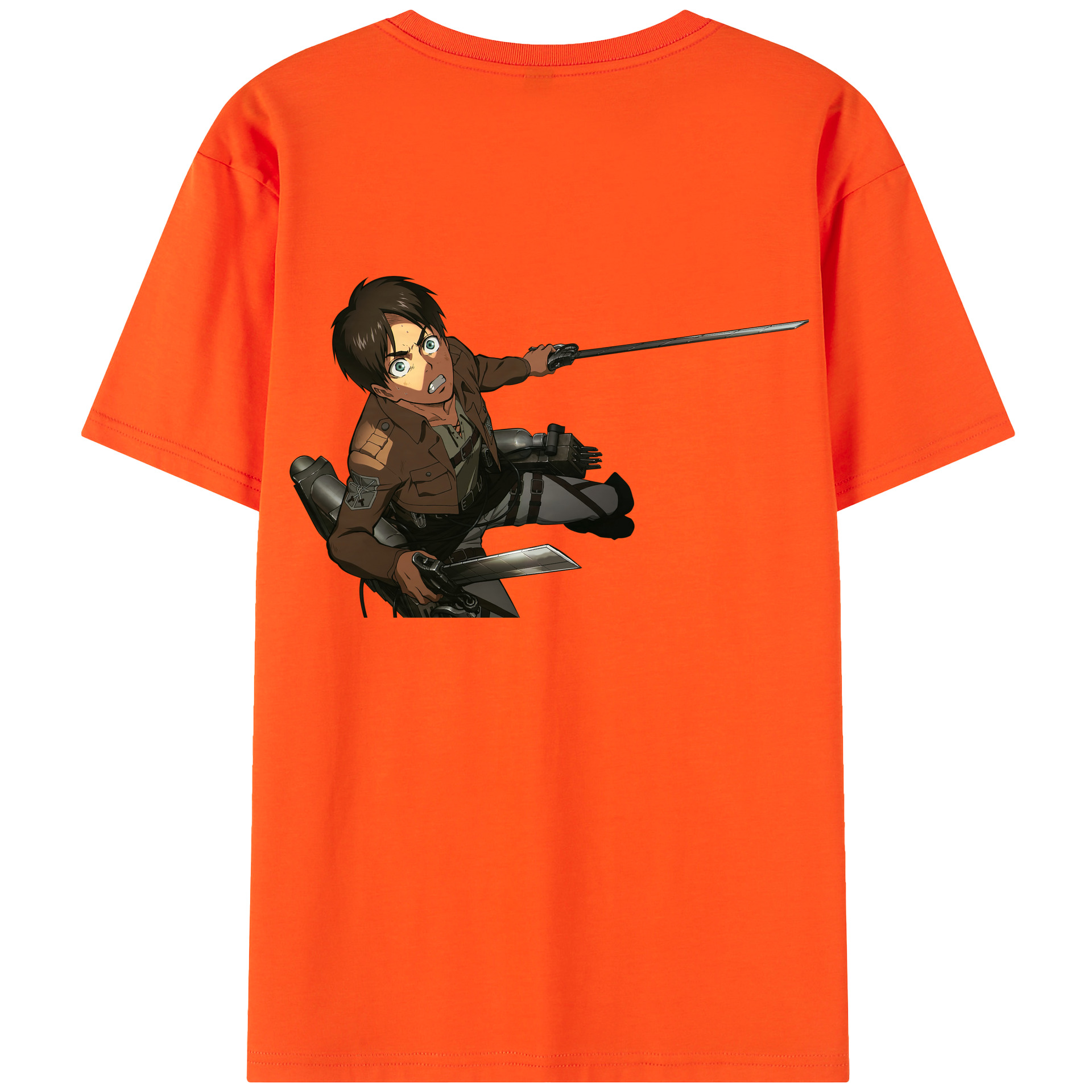 （画像用） 進撃の巨人 エレン･イェーガー Attack on Titan Eren Jäger 綿100％半袖Tシャツ（背面プリント）