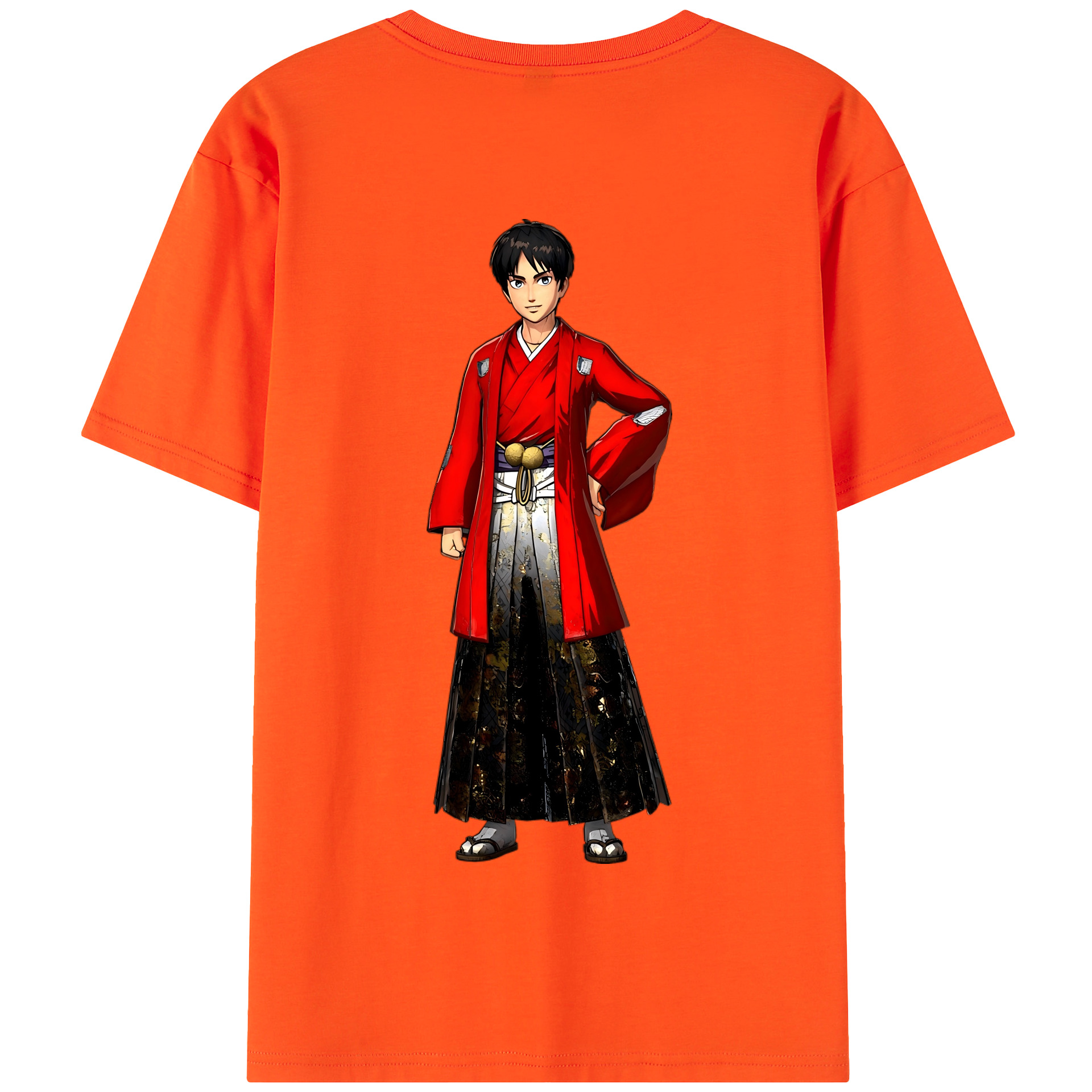 （画像用） 進撃の巨人 エレン･イェーガー Attack on Titan Eren Jäger 綿100％半袖Tシャツ（背面プリント）