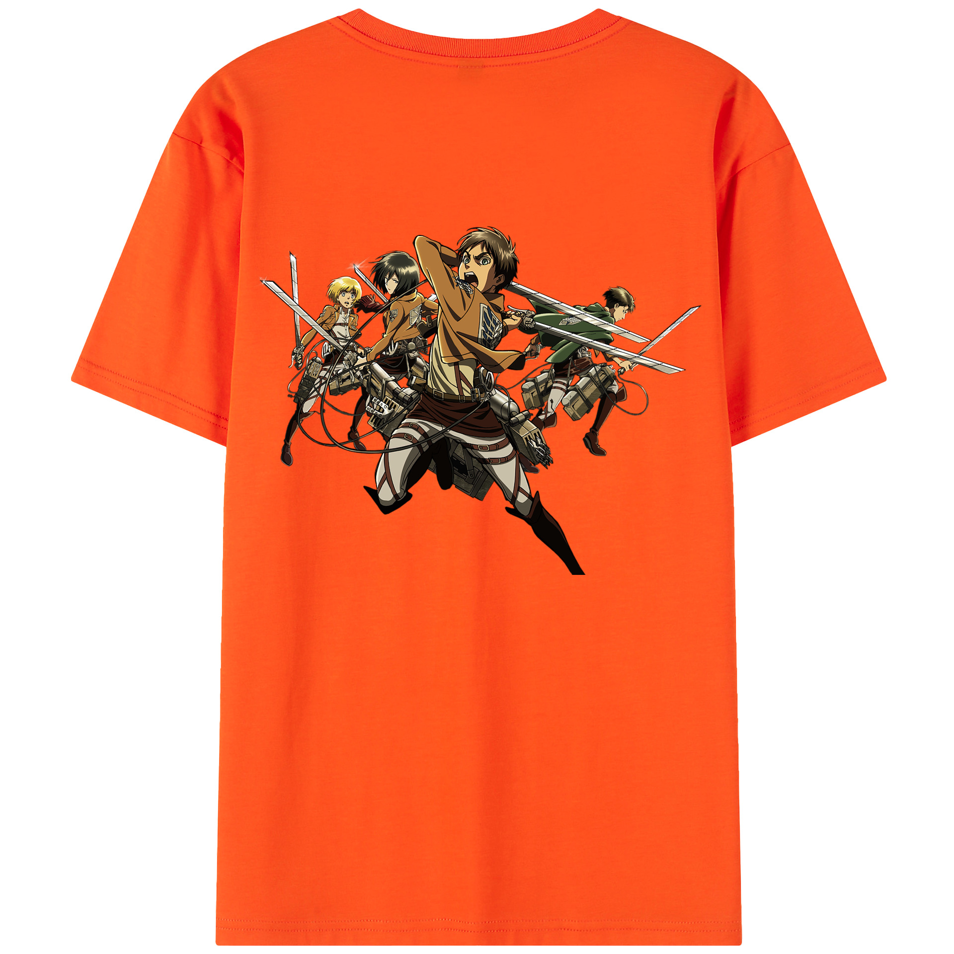 （画像用） 進撃の巨人 エレン･イェーガー Attack on Titan Eren Jäger 綿100％半袖Tシャツ（背面プリント）
