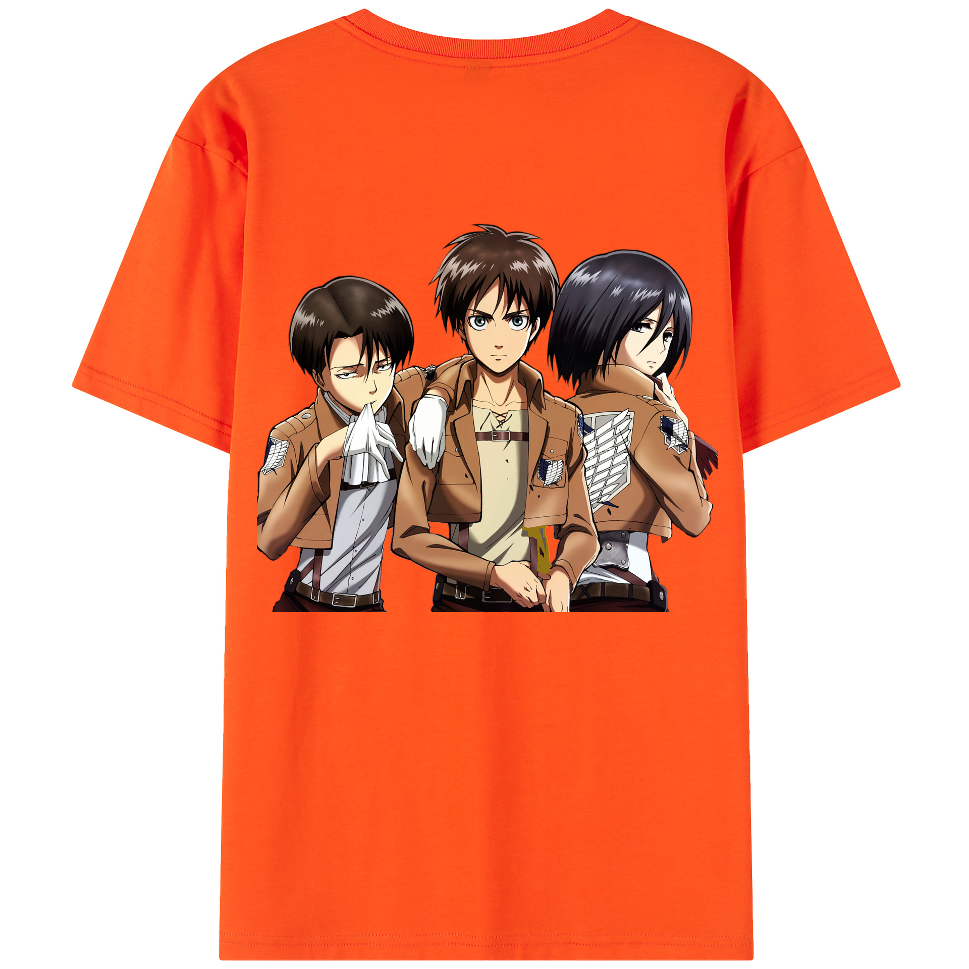 （画像用） 進撃の巨人 エレン･イェーガー Attack on Titan Eren Jäger 綿100％半袖Tシャツ（背面プリント）