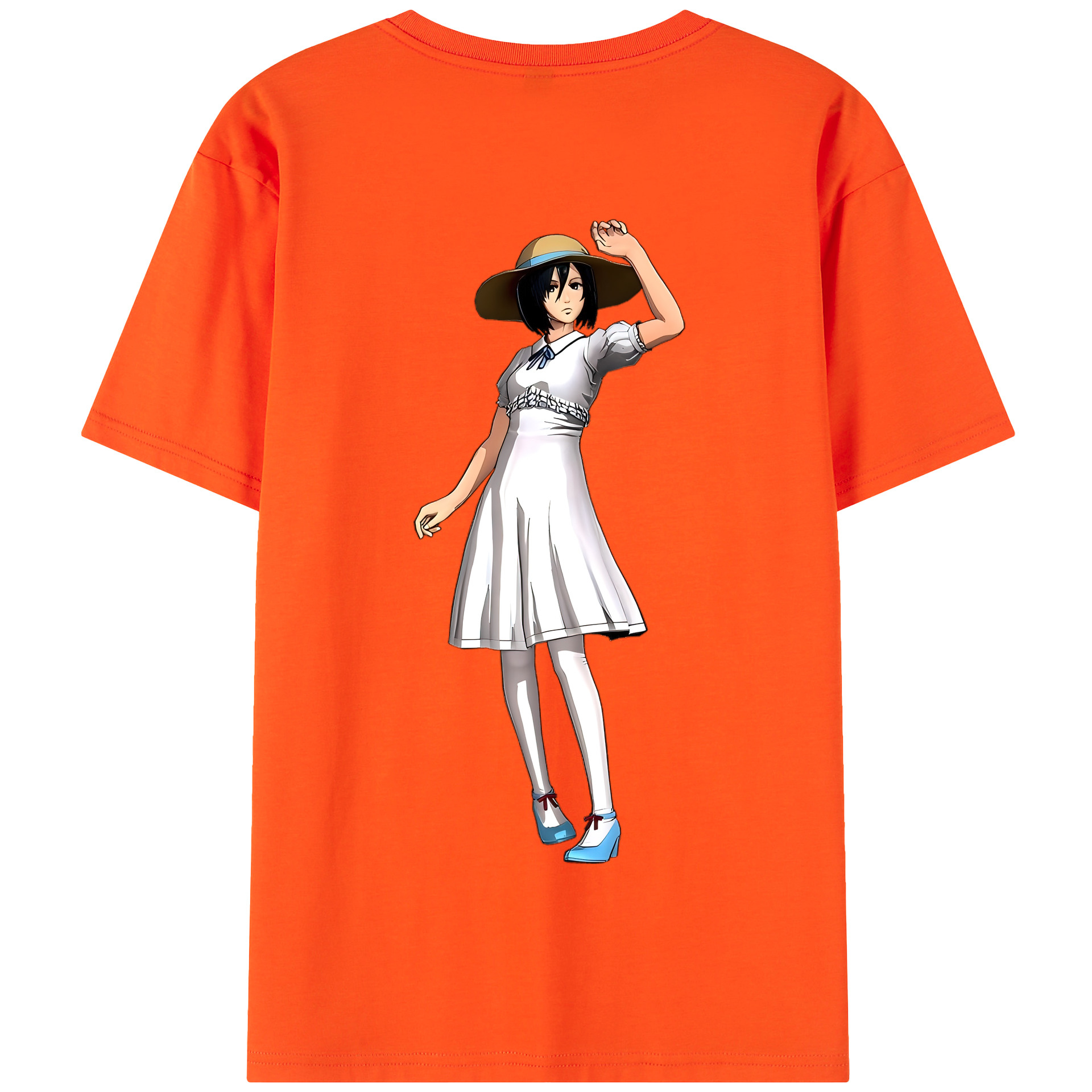 （画像用） 進撃の巨人 ミカサ·アッカーマン Attack on Titan Mikasa Ackerman 綿100％半袖Tシャツ（背面プリント）