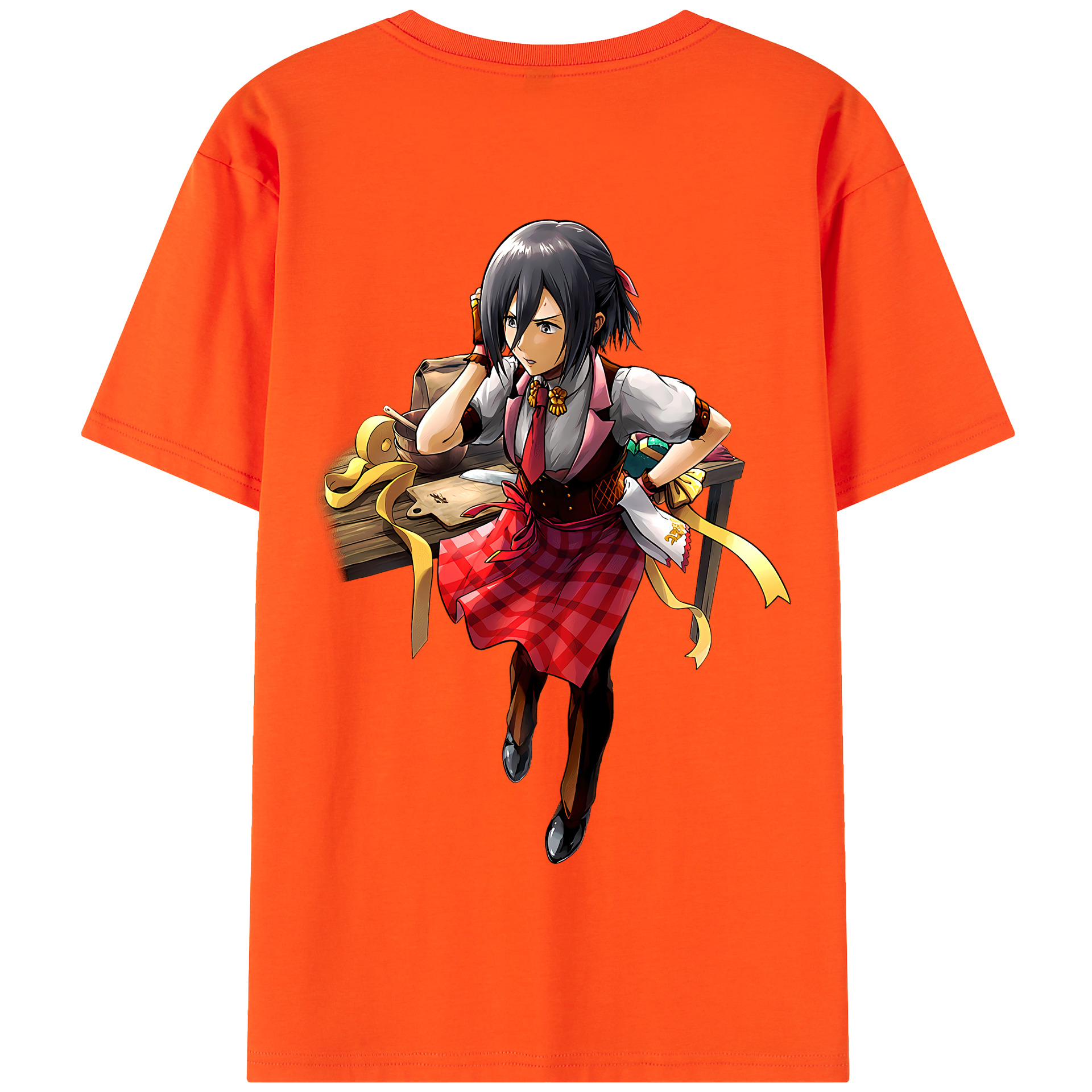 （画像用） 進撃の巨人 ミカサ·アッカーマン Attack on Titan Mikasa Ackerman 綿100％半袖Tシャツ（背面プリント）