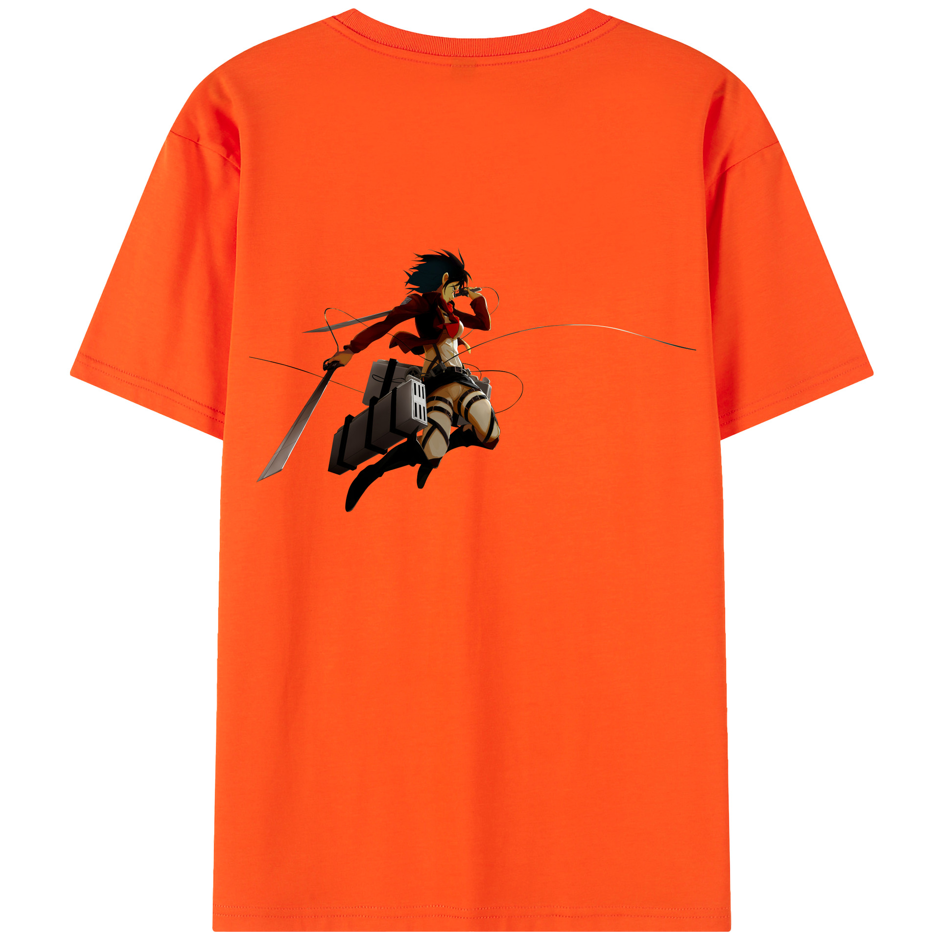 （画像用） 進撃の巨人 ミカサ·アッカーマン Attack on Titan Mikasa Ackerman 綿100％半袖Tシャツ（背面プリント）
