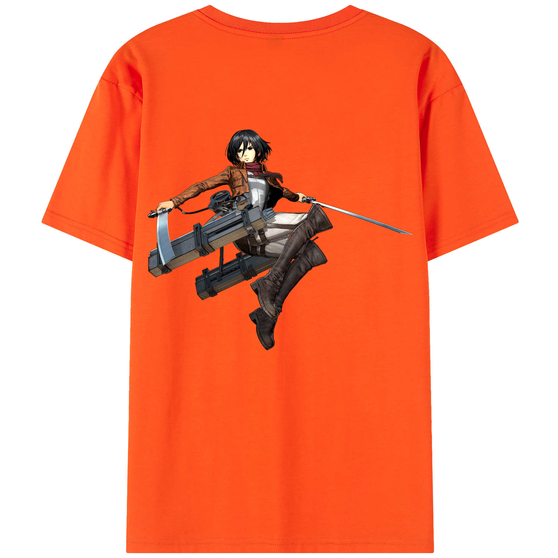 （画像用） 進撃の巨人 ミカサ·アッカーマン Attack on Titan Mikasa Ackerman 綿100％半袖Tシャツ（背面プリント）