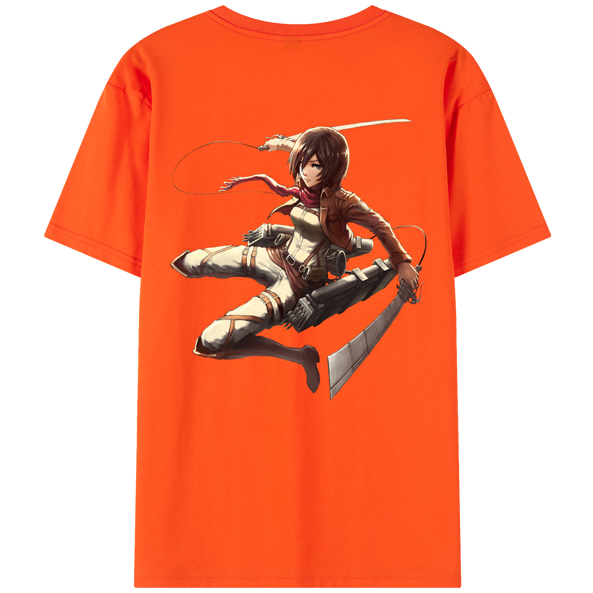 （画像用） 進撃の巨人 ミカサ·アッカーマン Attack on Titan Mikasa Ackerman 綿100％半袖Tシャツ（背面プリント）