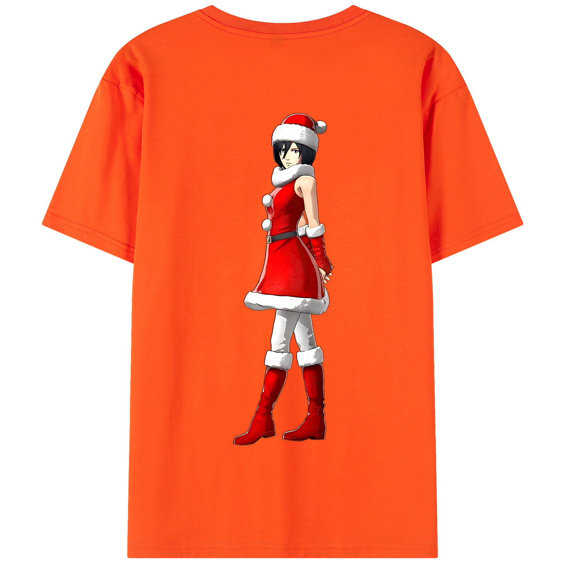 （画像用） 進撃の巨人 ミカサ·アッカーマン Attack on Titan Mikasa Ackerman 綿100％半袖Tシャツ（背面プリント）