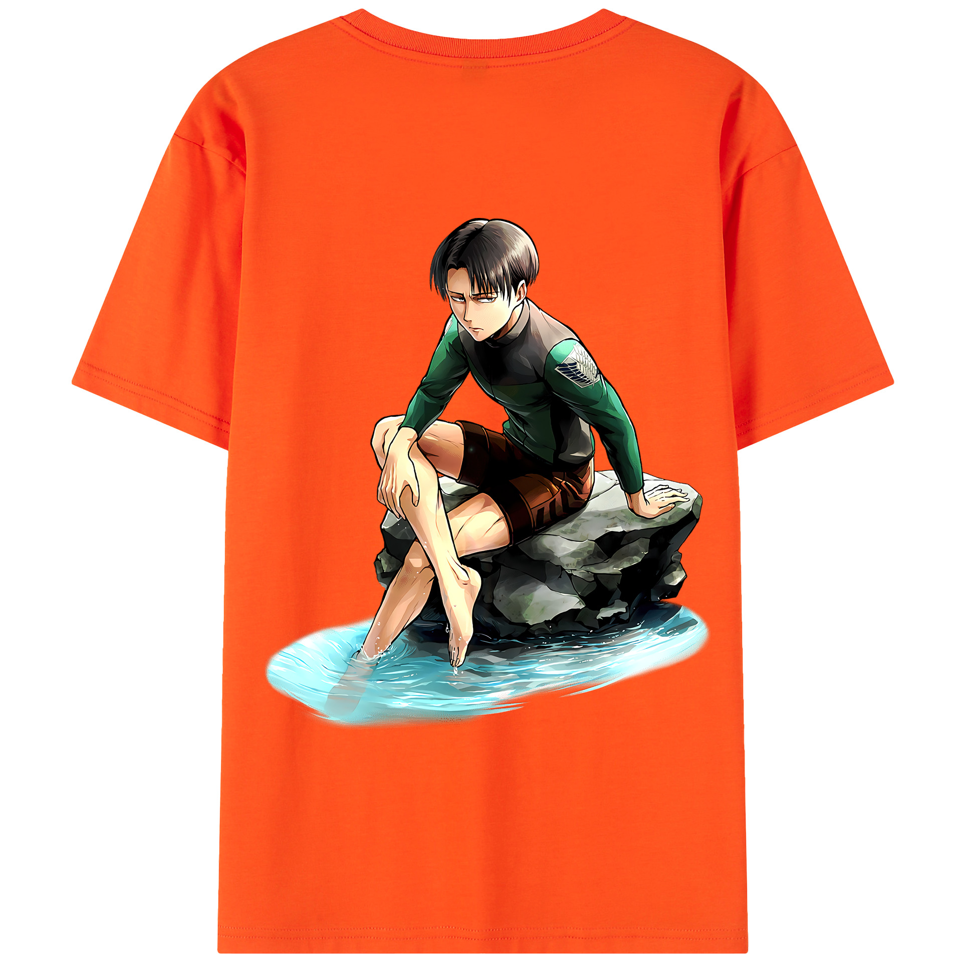 （画像用） 進撃の巨人 リヴァイ·アッカーマン Attack on Titan Levi Ackerman 綿100％半袖Tシャツ（背面プリント）
