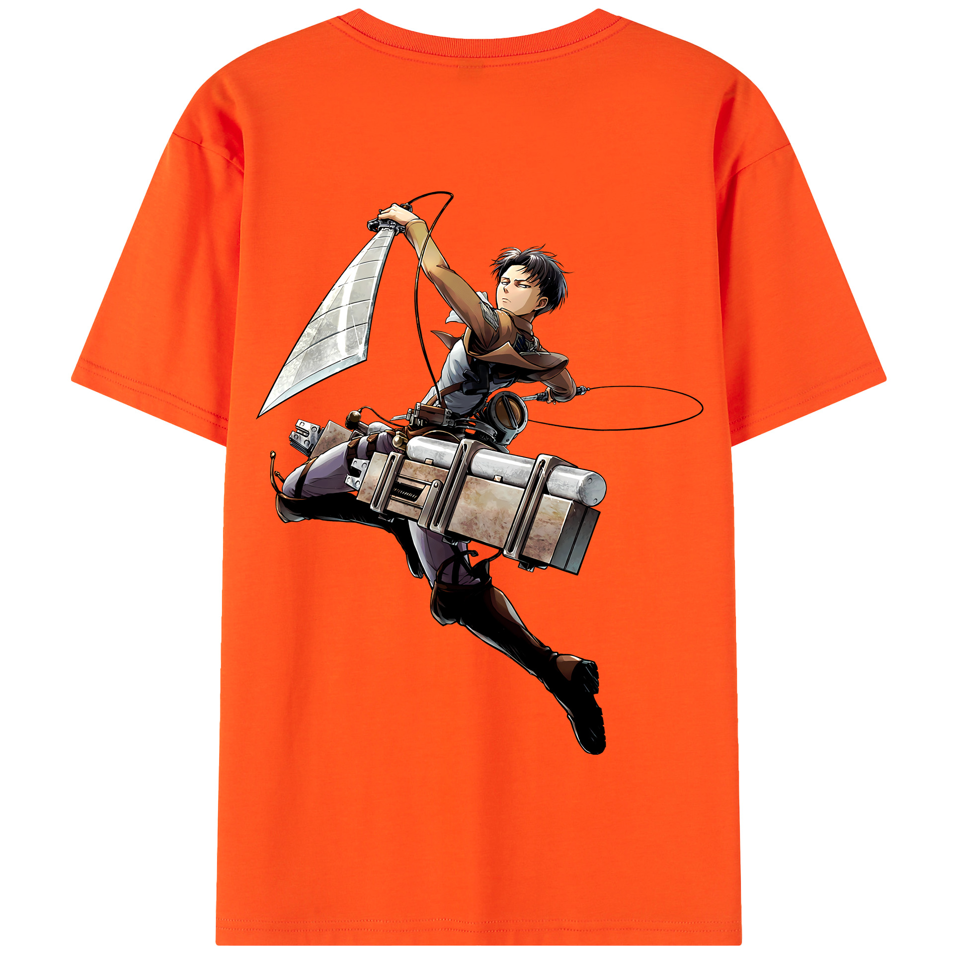 （画像用） 進撃の巨人 リヴァイ·アッカーマン Attack on Titan Levi Ackerman 綿100％半袖Tシャツ（背面プリント）