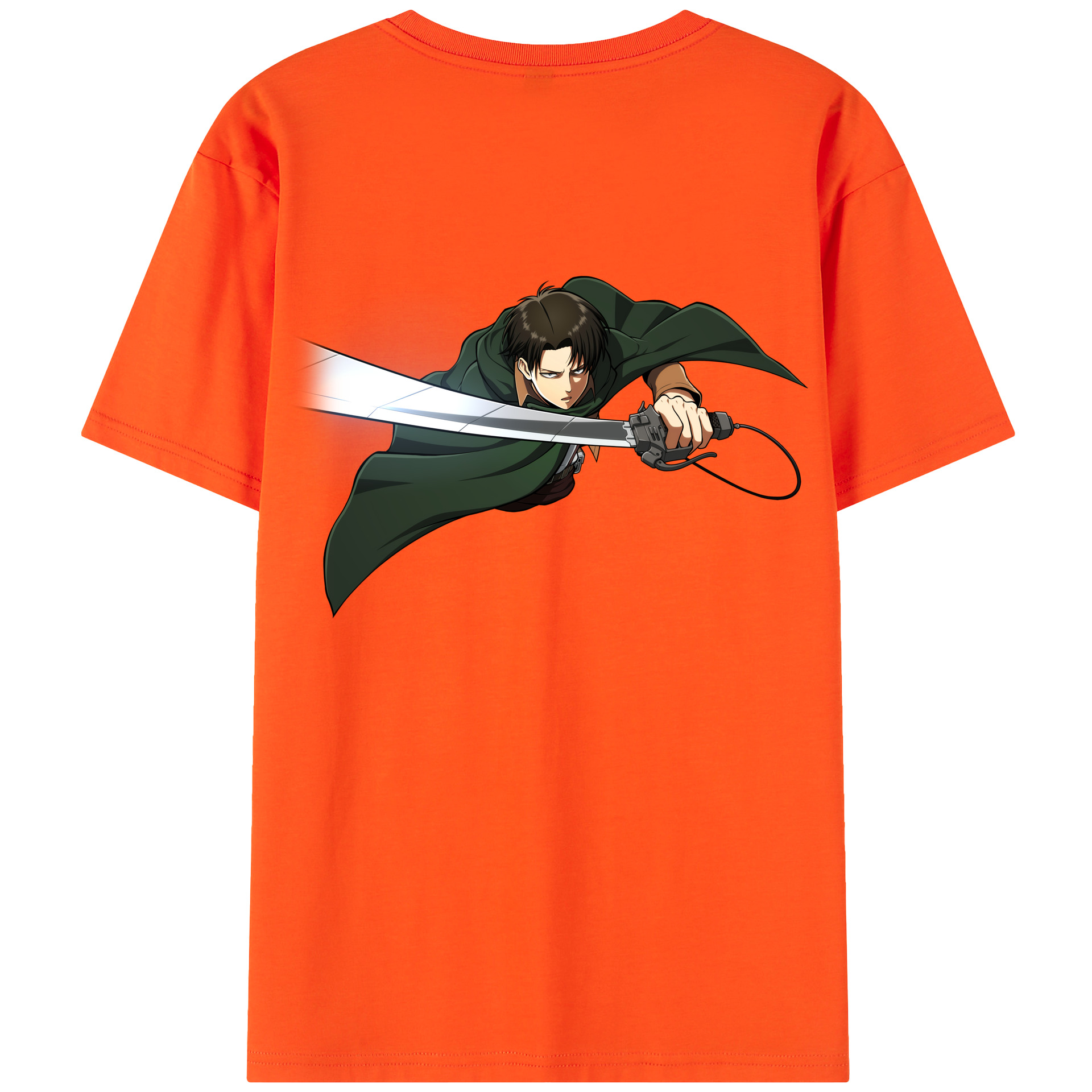 （画像用） 進撃の巨人 リヴァイ·アッカーマン Attack on Titan Levi Ackerman 綿100％半袖Tシャツ（背面プリント）