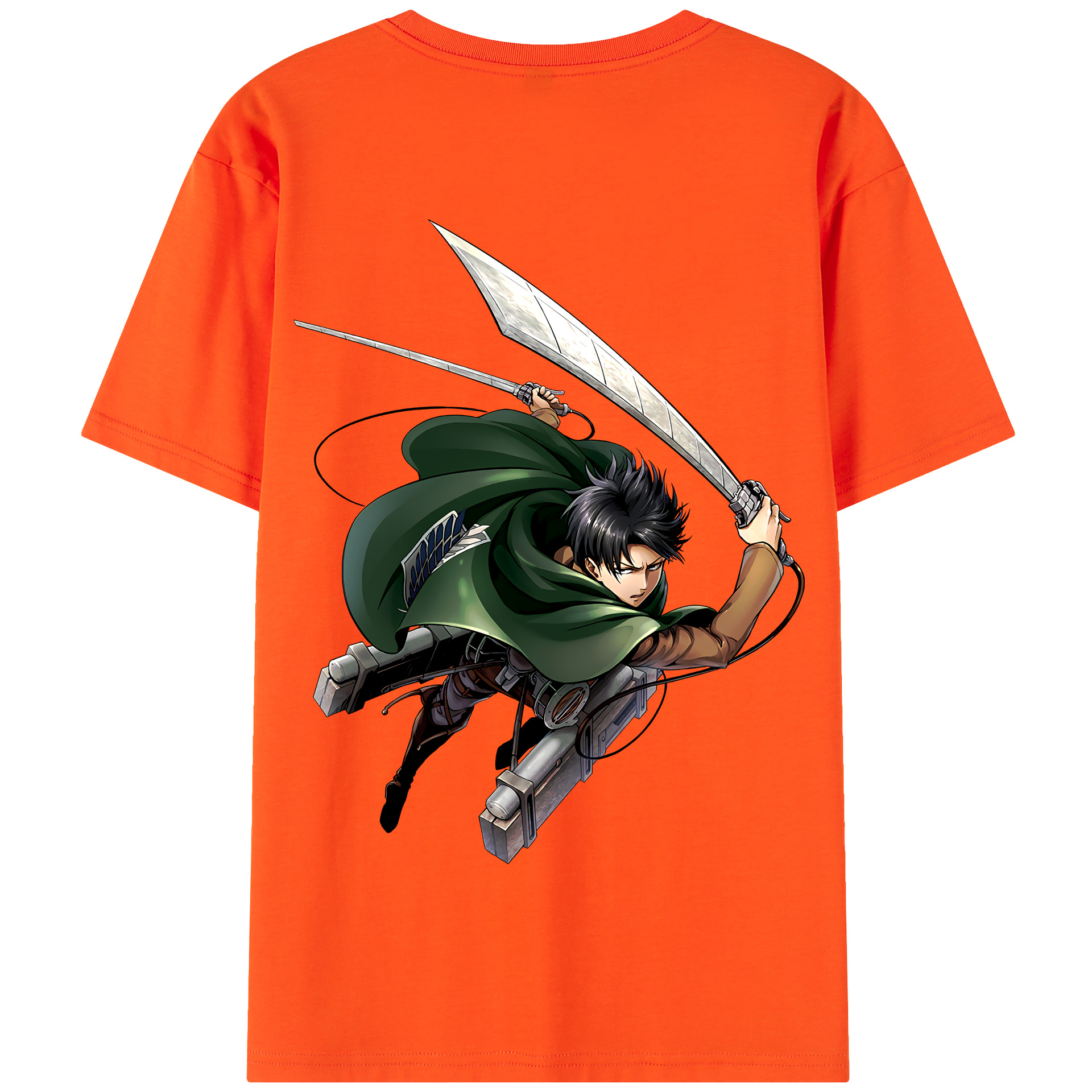 （画像用） 進撃の巨人 リヴァイ·アッカーマン Attack on Titan Levi Ackerman 綿100％半袖Tシャツ（背面プリント）