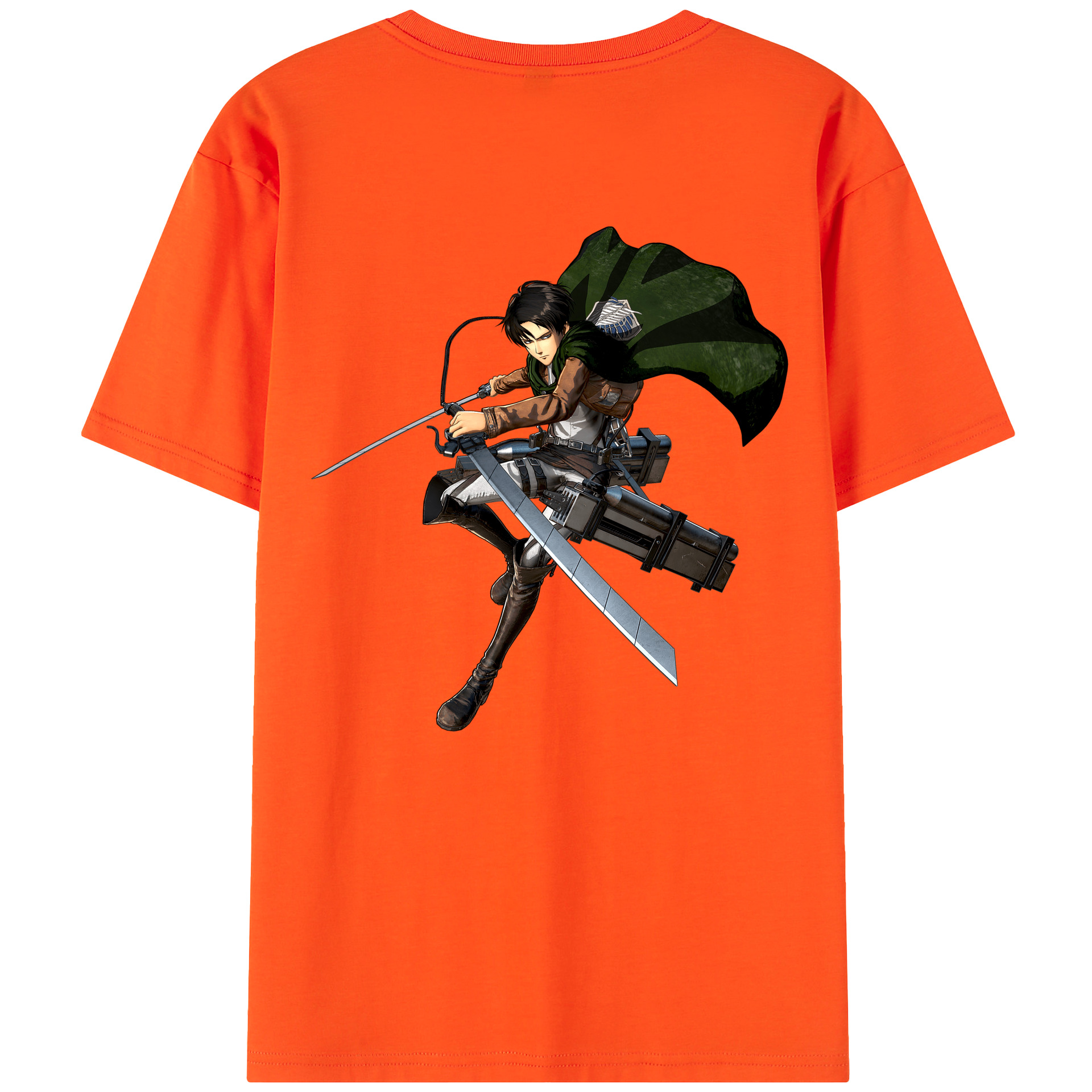 （画像用） 進撃の巨人 リヴァイ·アッカーマン Attack on Titan Levi Ackerman 綿100％半袖Tシャツ（背面プリント）
