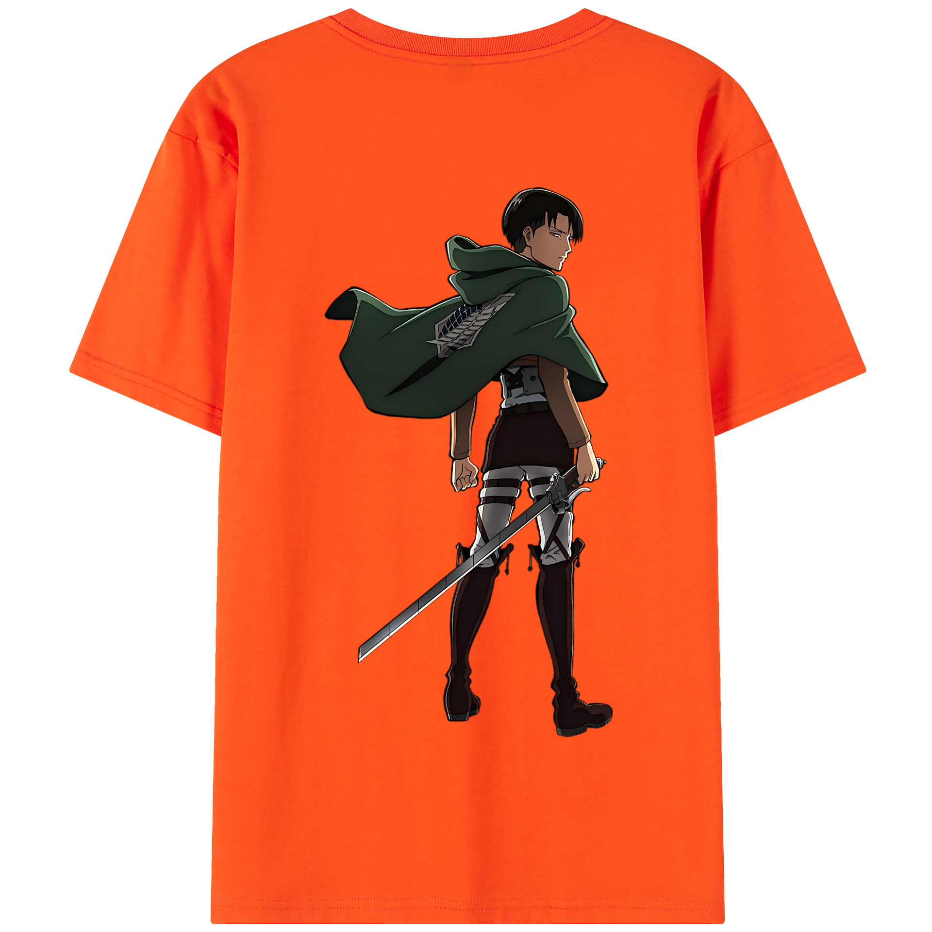 （画像用） 進撃の巨人 リヴァイ·アッカーマン Attack on Titan Levi Ackerman 綿100％半袖Tシャツ（背面プリント）