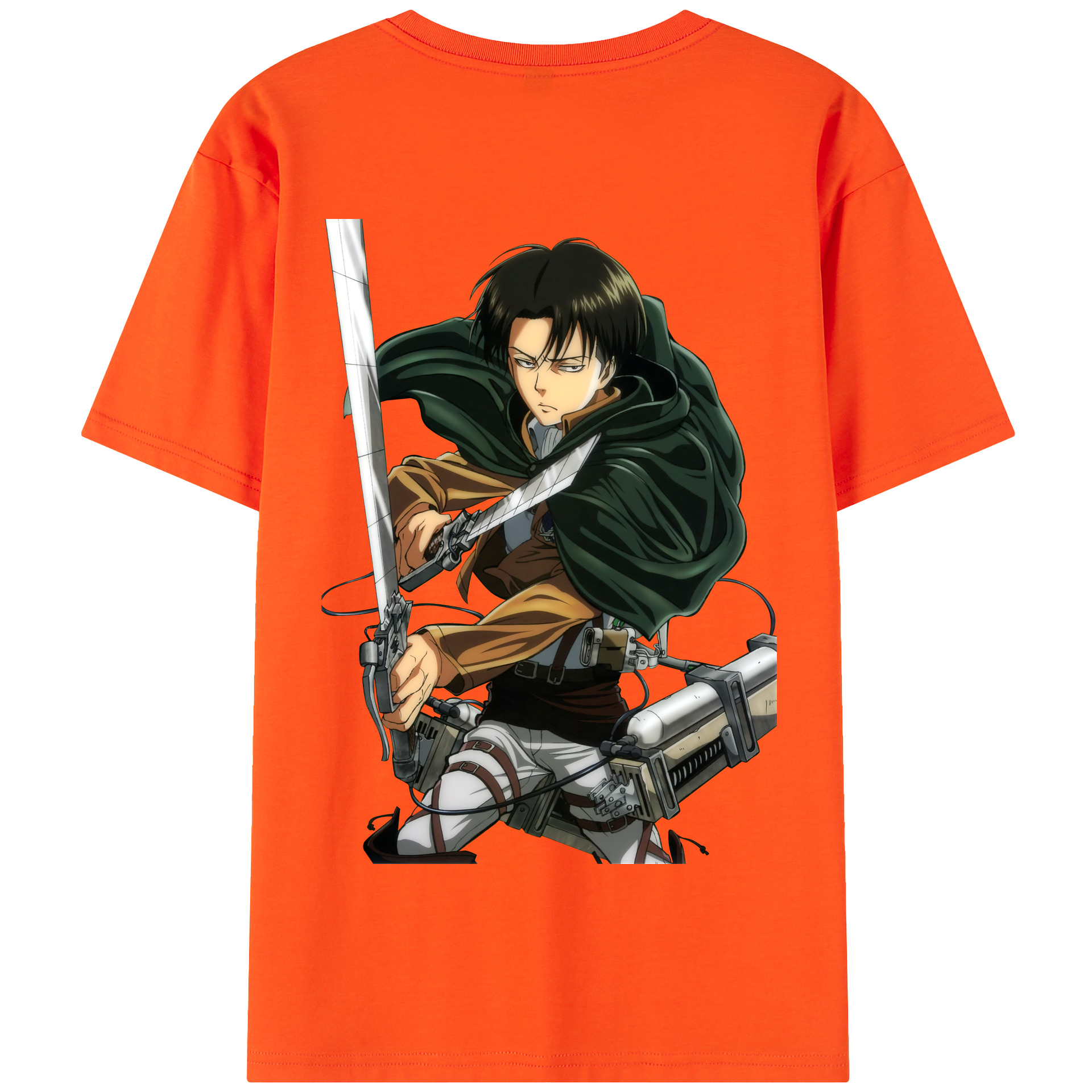 （画像用） 進撃の巨人 リヴァイ·アッカーマン Attack on Titan Levi Ackerman 綿100％半袖Tシャツ（背面プリント）