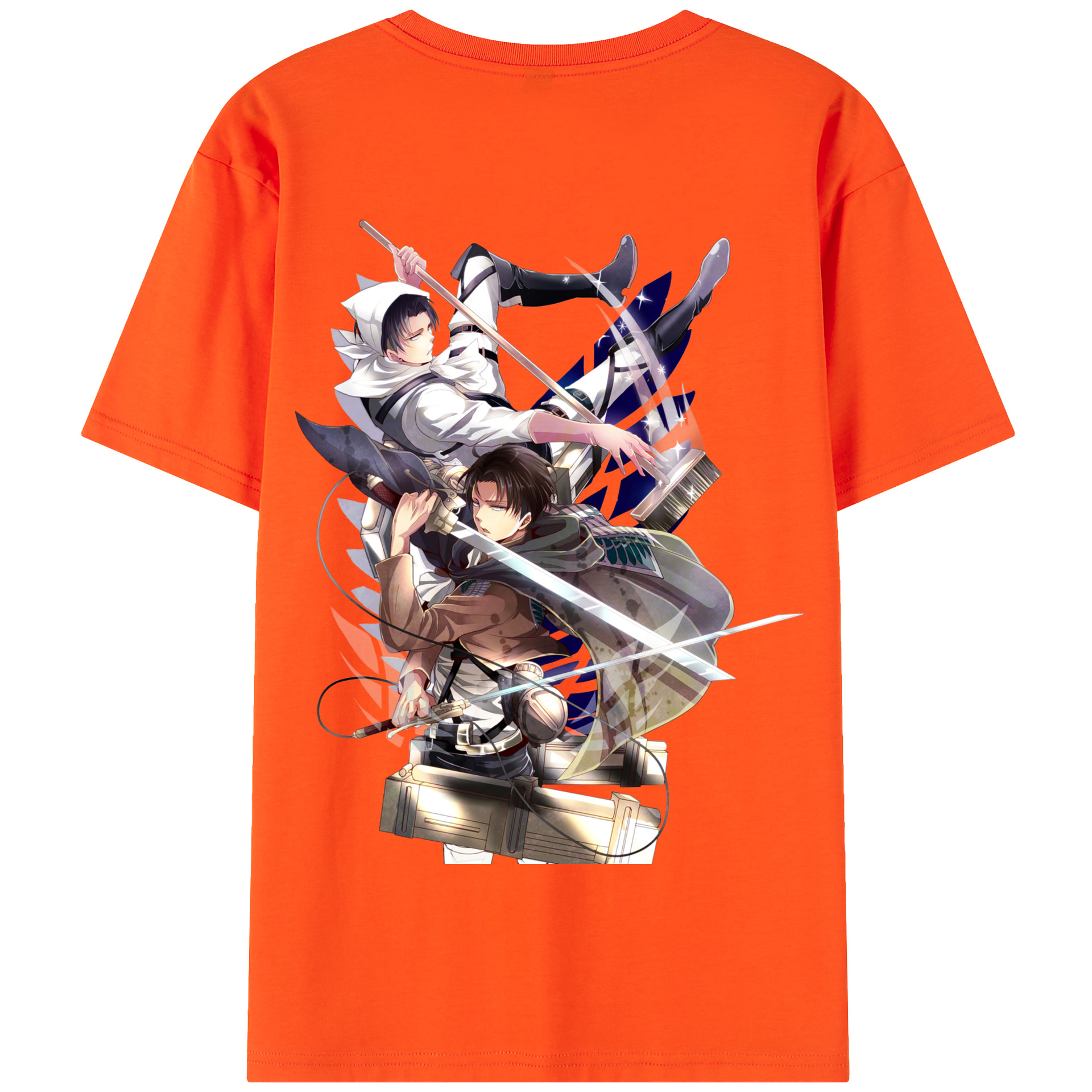 （画像用） 進撃の巨人 リヴァイ·アッカーマン Attack on Titan Levi Ackerman 綿100％半袖Tシャツ（背面プリント）