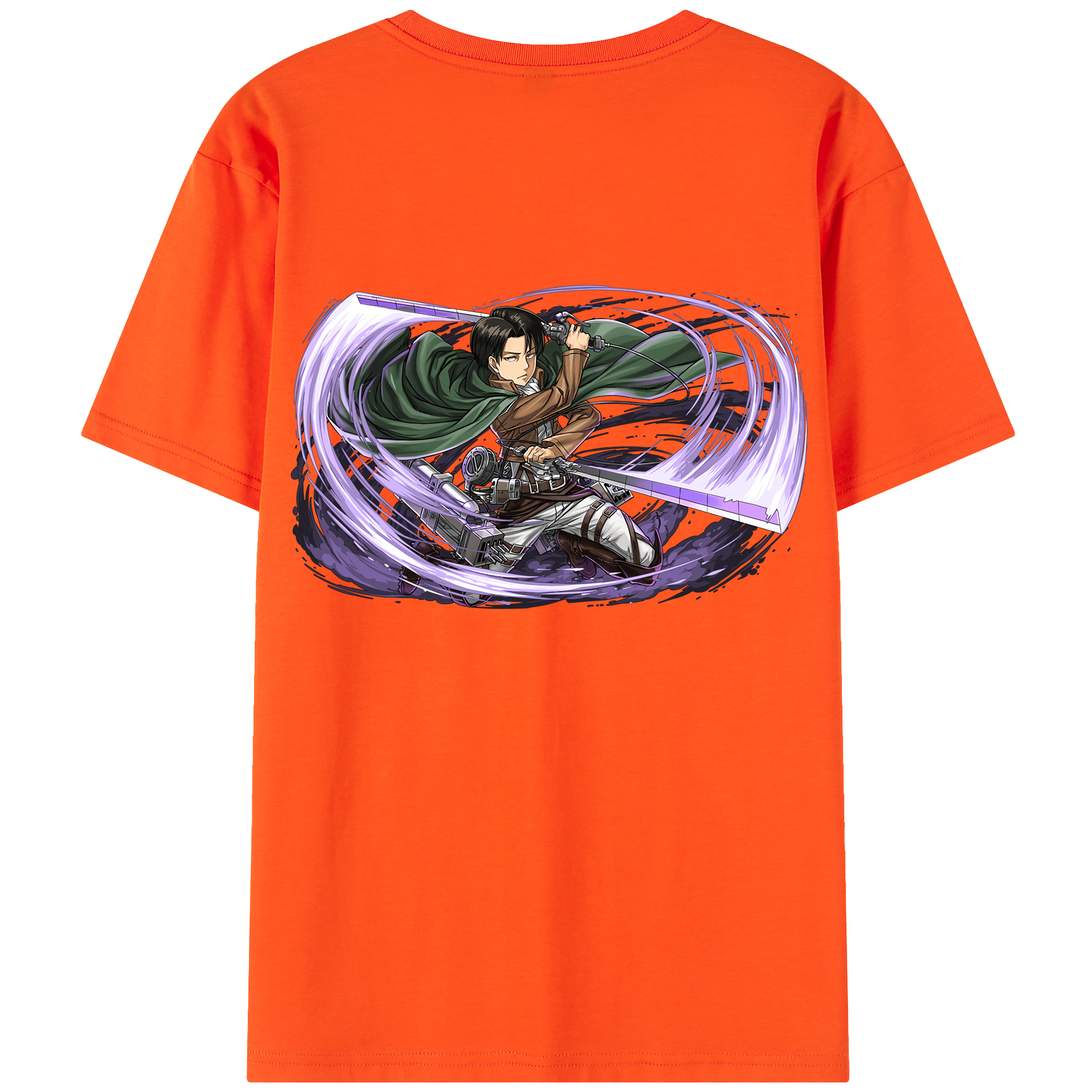 （画像用） 進撃の巨人 リヴァイ·アッカーマン Attack on Titan Levi Ackerman 綿100％半袖Tシャツ（背面プリント）