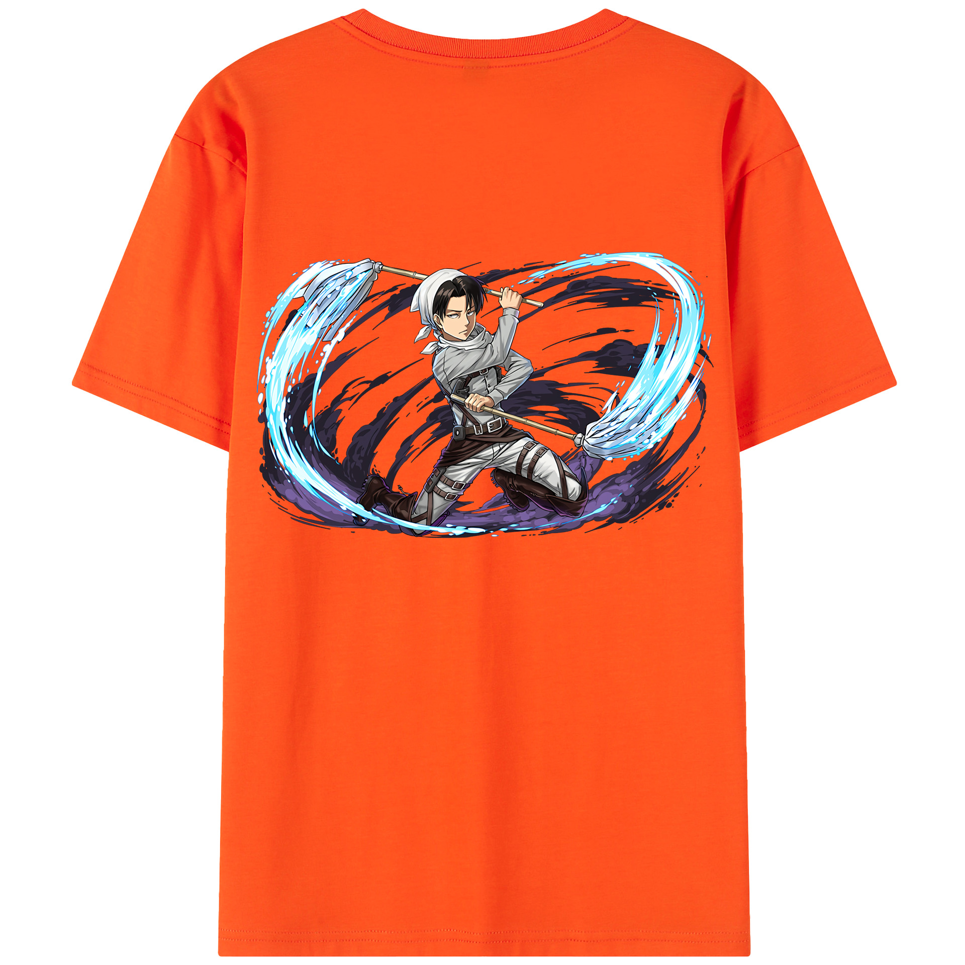 （画像用） 進撃の巨人 リヴァイ·アッカーマン Attack on Titan Levi Ackerman 綿100％半袖Tシャツ（背面プリント）