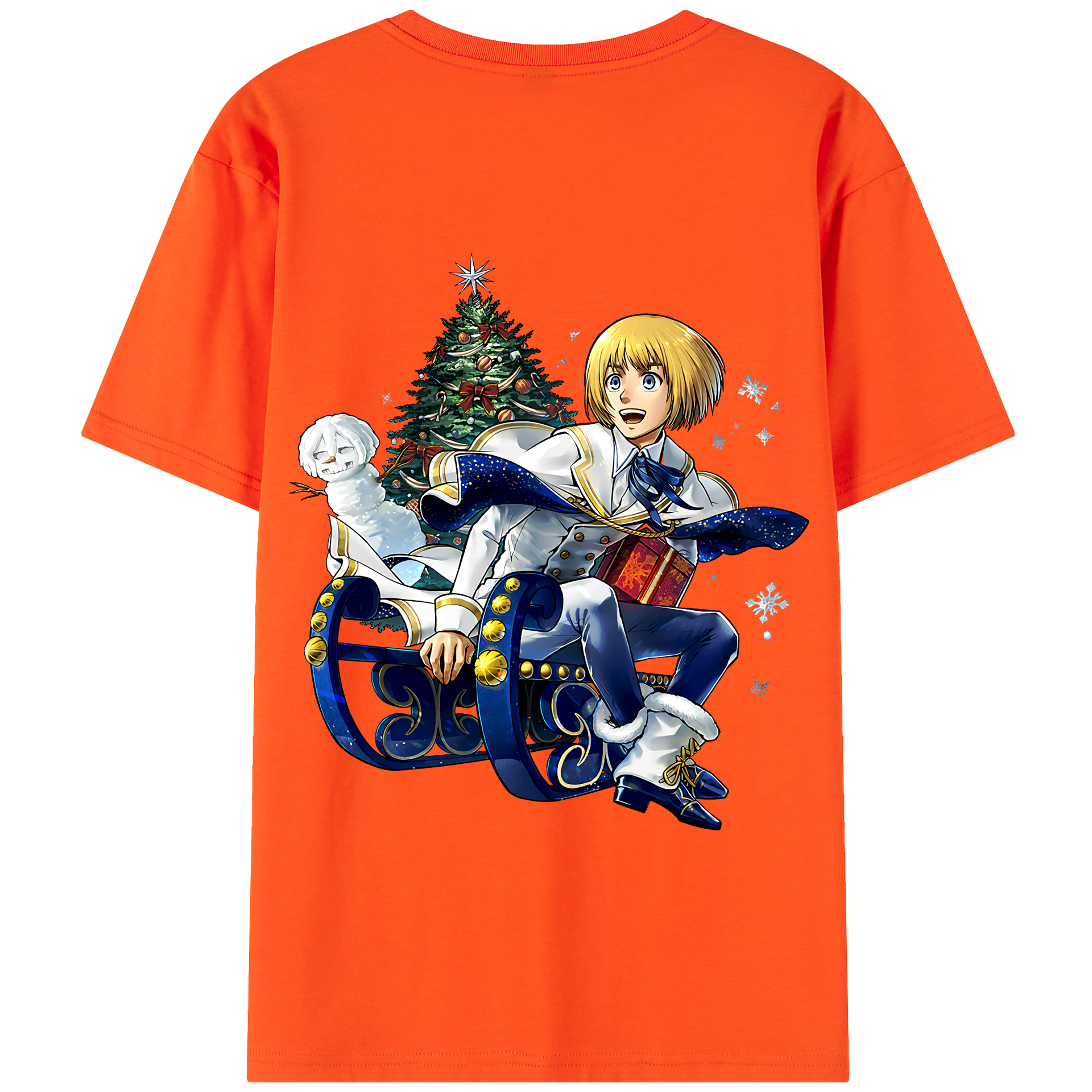 （画像用） 進撃の巨人 アルミン·アルレルト Attack on Titan Armin Arlert 綿100％半袖Tシャツ（背面プリント）