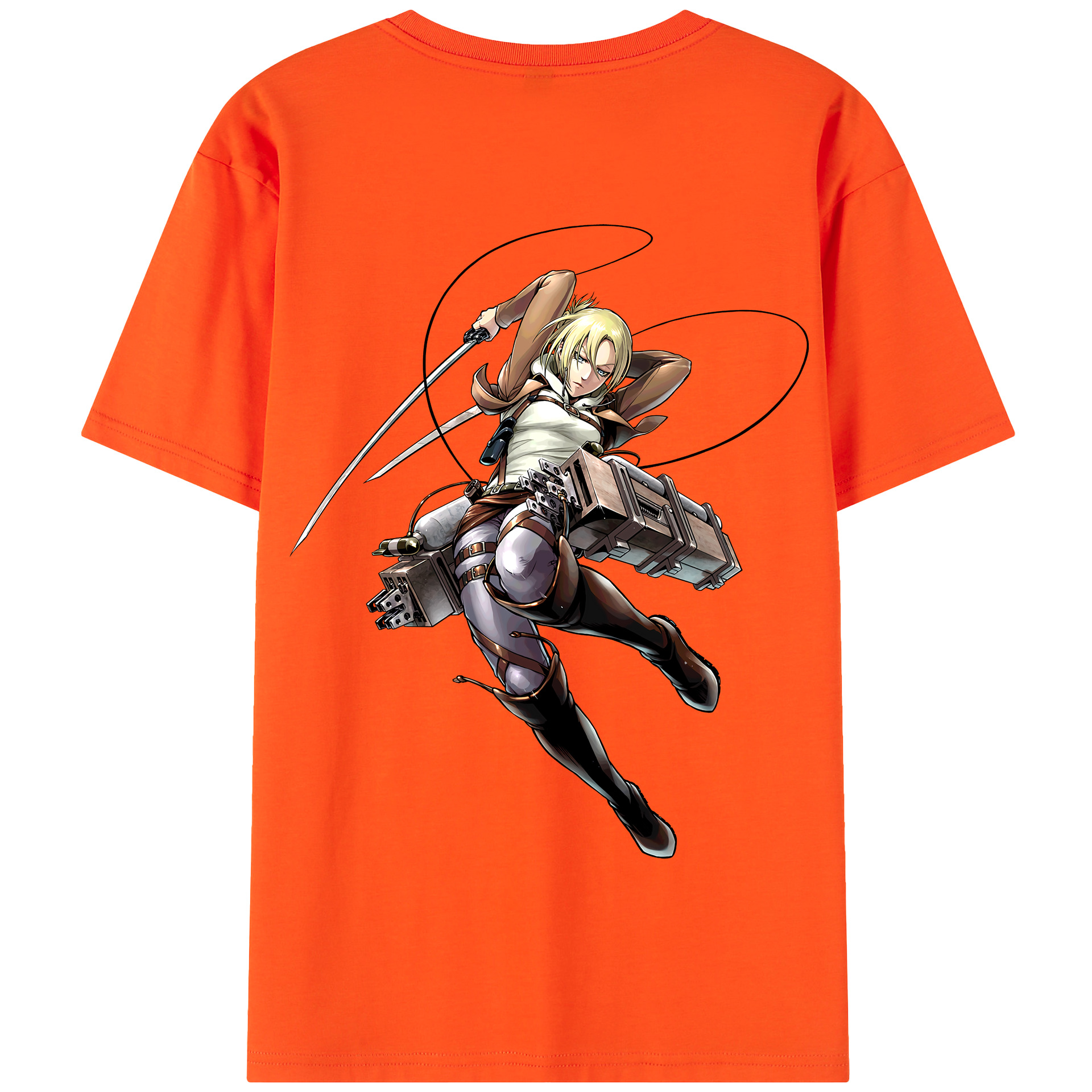（画像用） 進撃の巨人 アニ・レオンハート Attack on Titan Annie Leonhart 綿100％半袖Tシャツ（背面プリント）