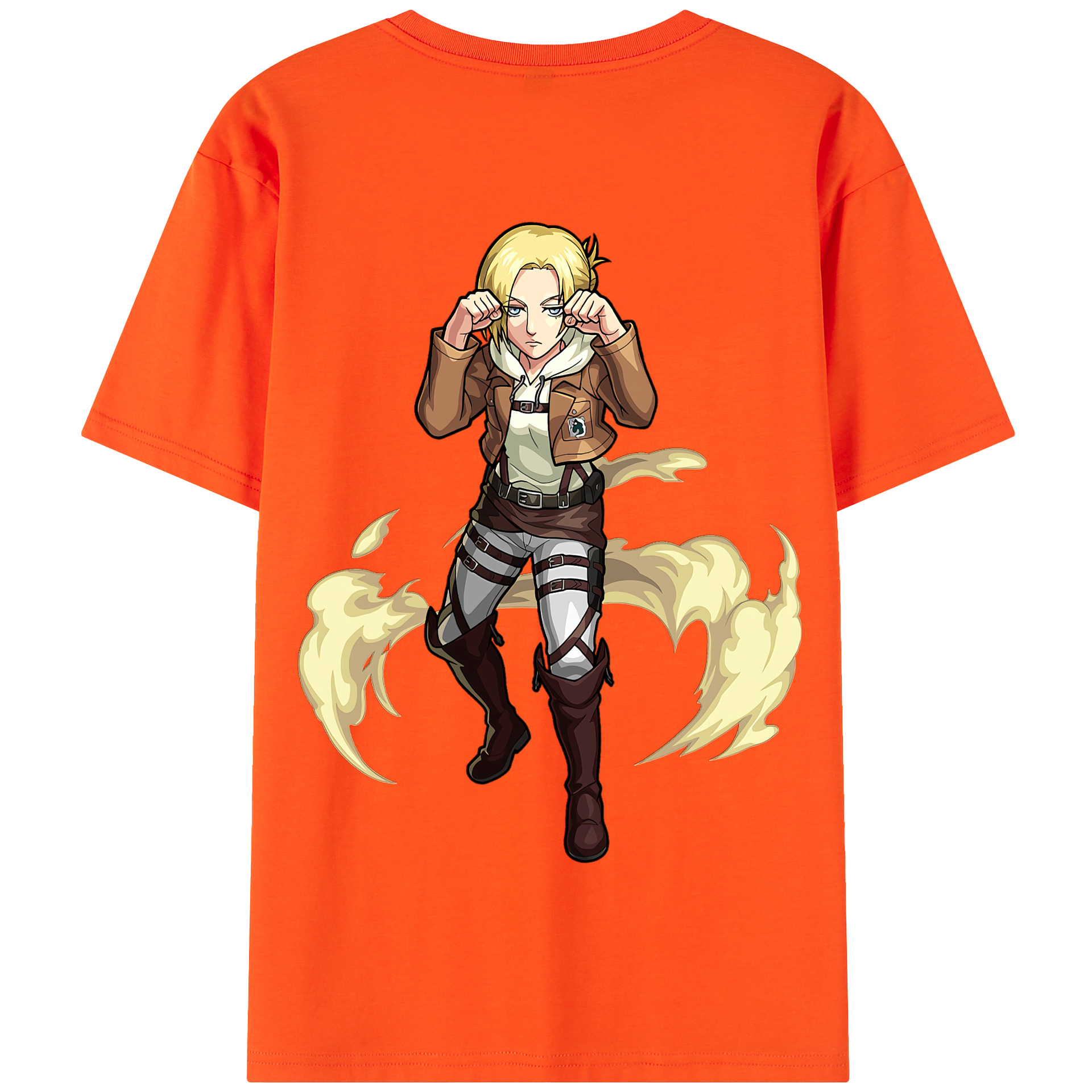（画像用） 進撃の巨人 アニ・レオンハート Attack on Titan Annie Leonhart 綿100％半袖Tシャツ（背面プリント）
