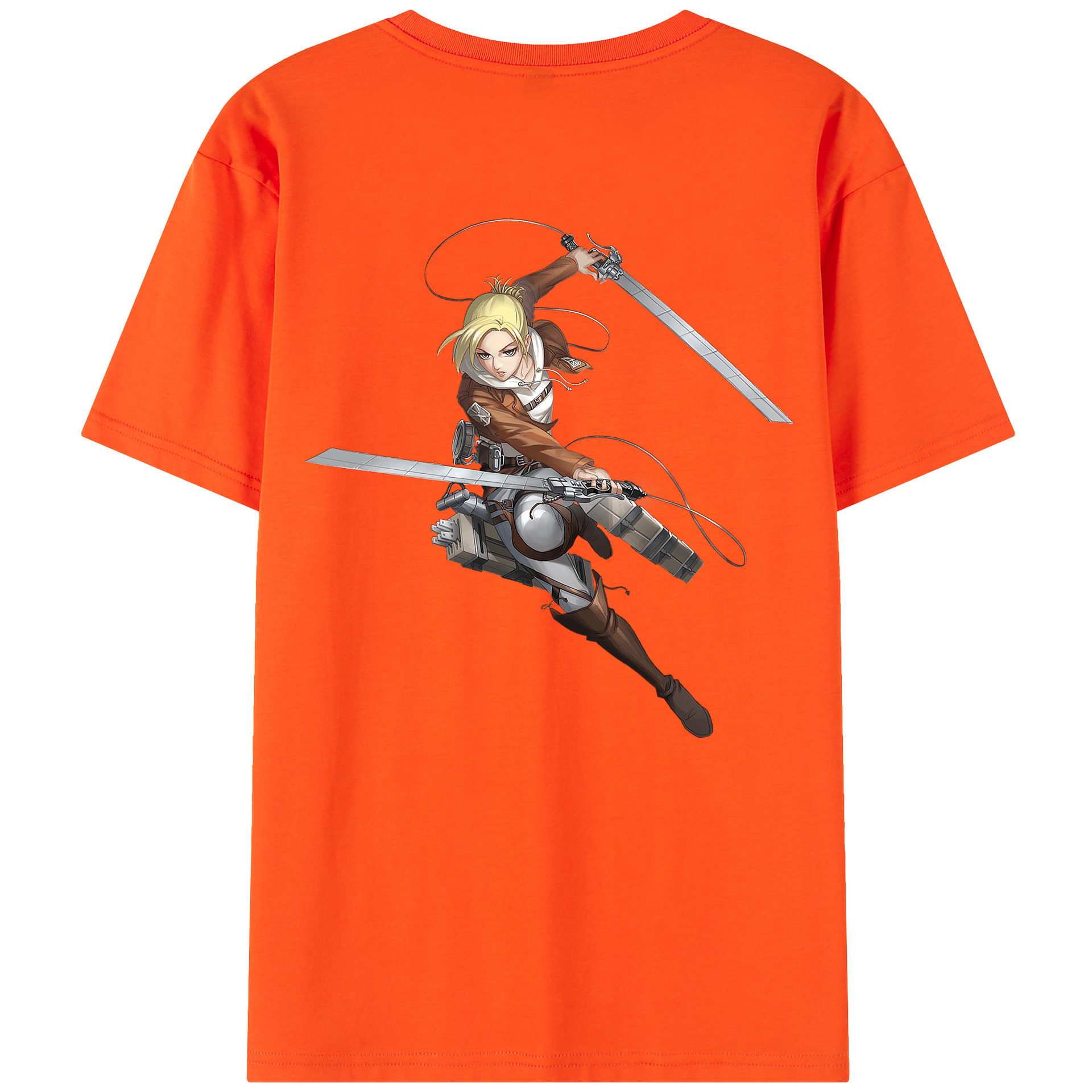 （画像用） 進撃の巨人 アニ・レオンハート Attack on Titan Annie Leonhart 綿100％半袖Tシャツ（背面プリント）