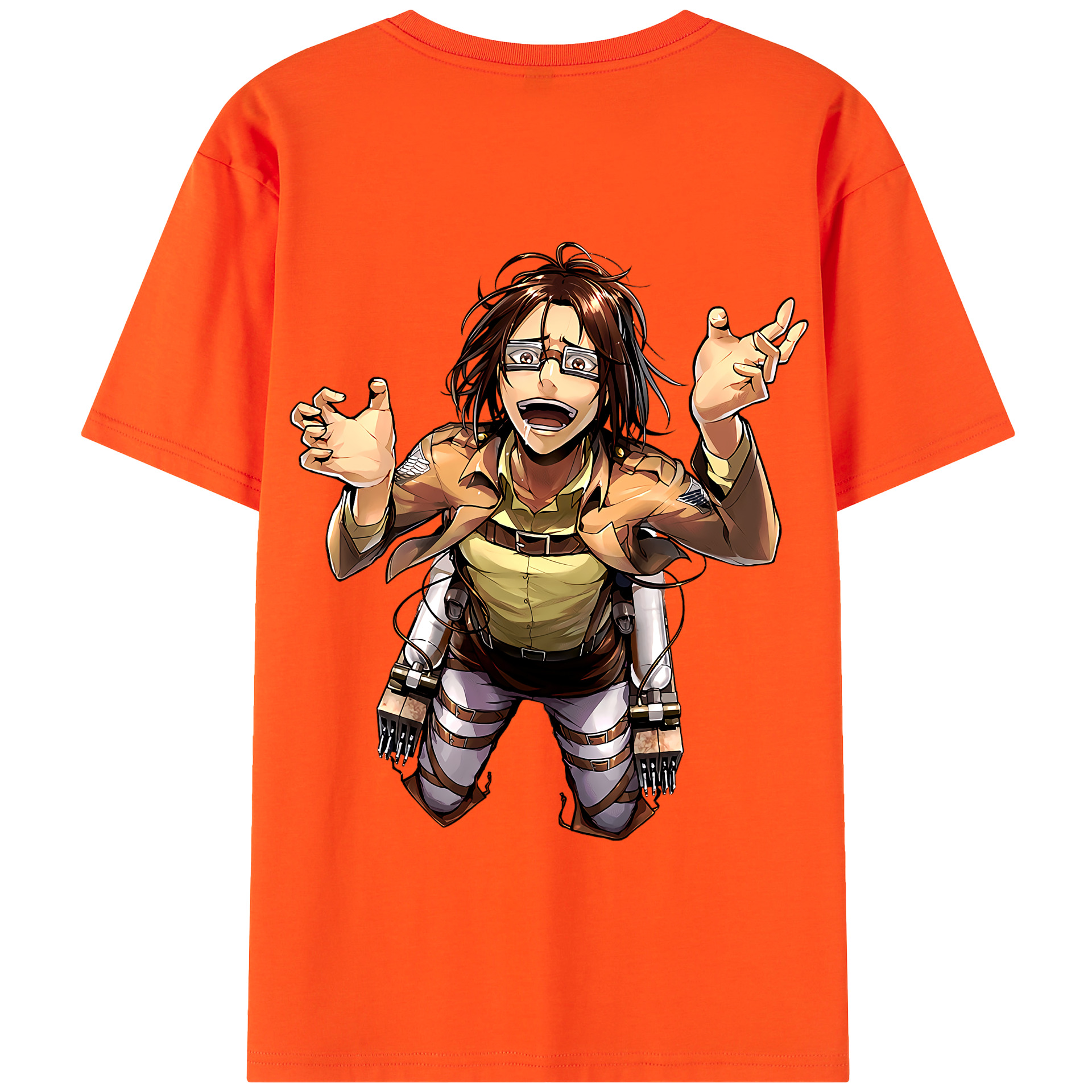 （画像用） 進撃の巨人 ハンジ·ゾエ Attack on Titan Hanji Zoe 綿100％半袖Tシャツ（背面プリント）
