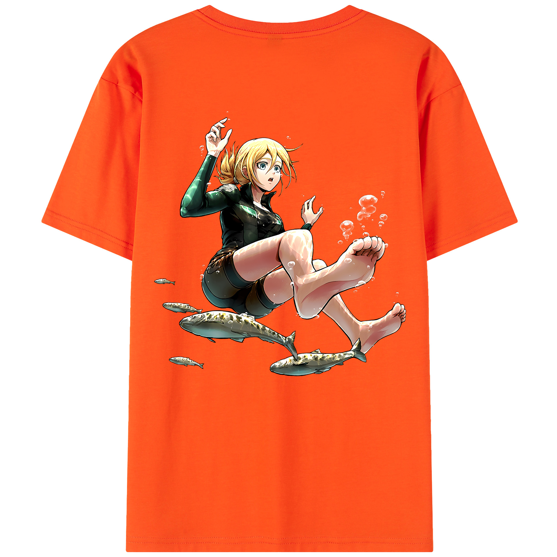 （画像用） 進撃の巨人 クリスタ·レンズ Attack on Titan Christa Lenz 綿100％半袖Tシャツ（背面プリント）