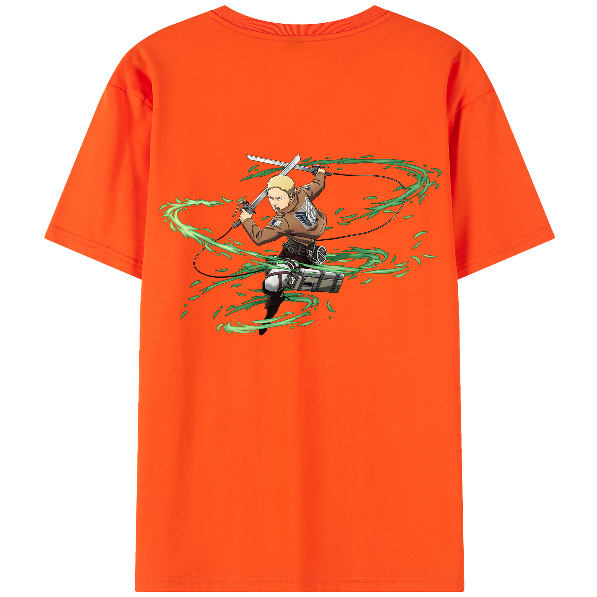 （画像用） 進撃の巨人 ライナー・ブラウン Attack on Titan Reiner Braun 綿100％半袖Tシャツ（背面プリント）