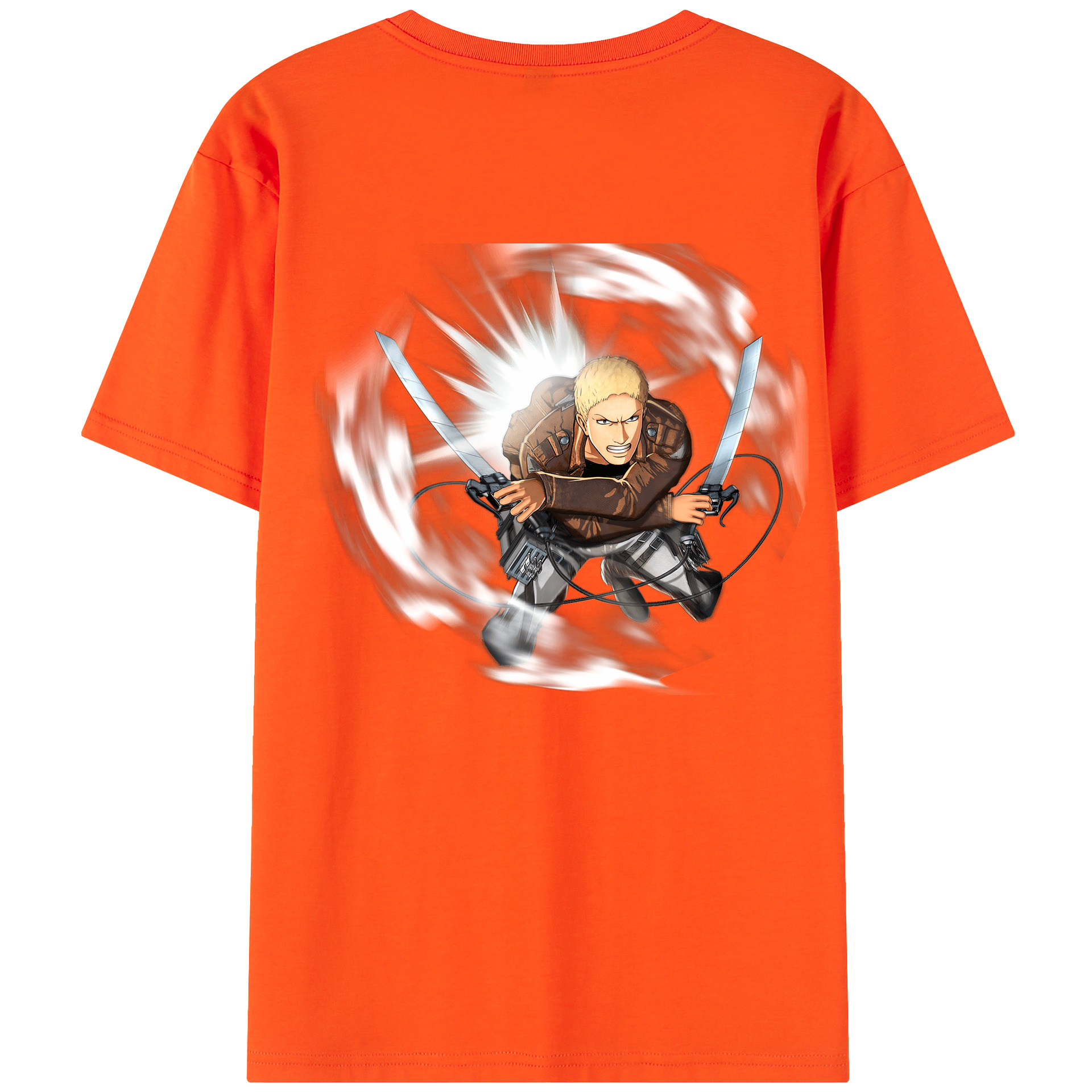 （画像用） 進撃の巨人 ライナー・ブラウン Attack on Titan Reiner Braun 綿100％半袖Tシャツ（背面プリント）
