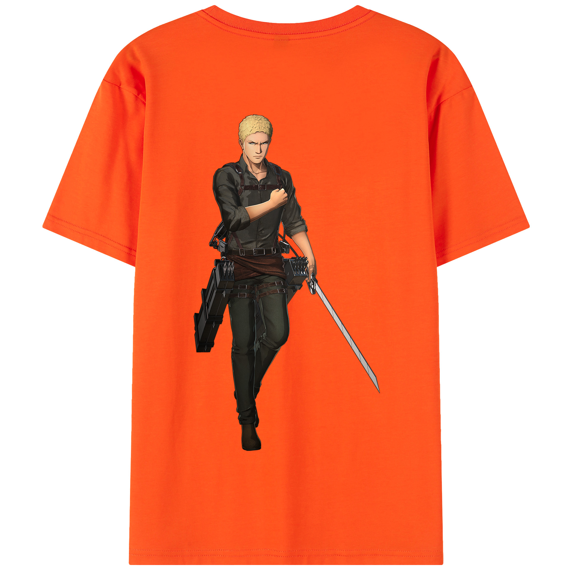 （画像用） 進撃の巨人 ライナー・ブラウン Attack on Titan Reiner Braun 綿100％半袖Tシャツ（背面プリント）