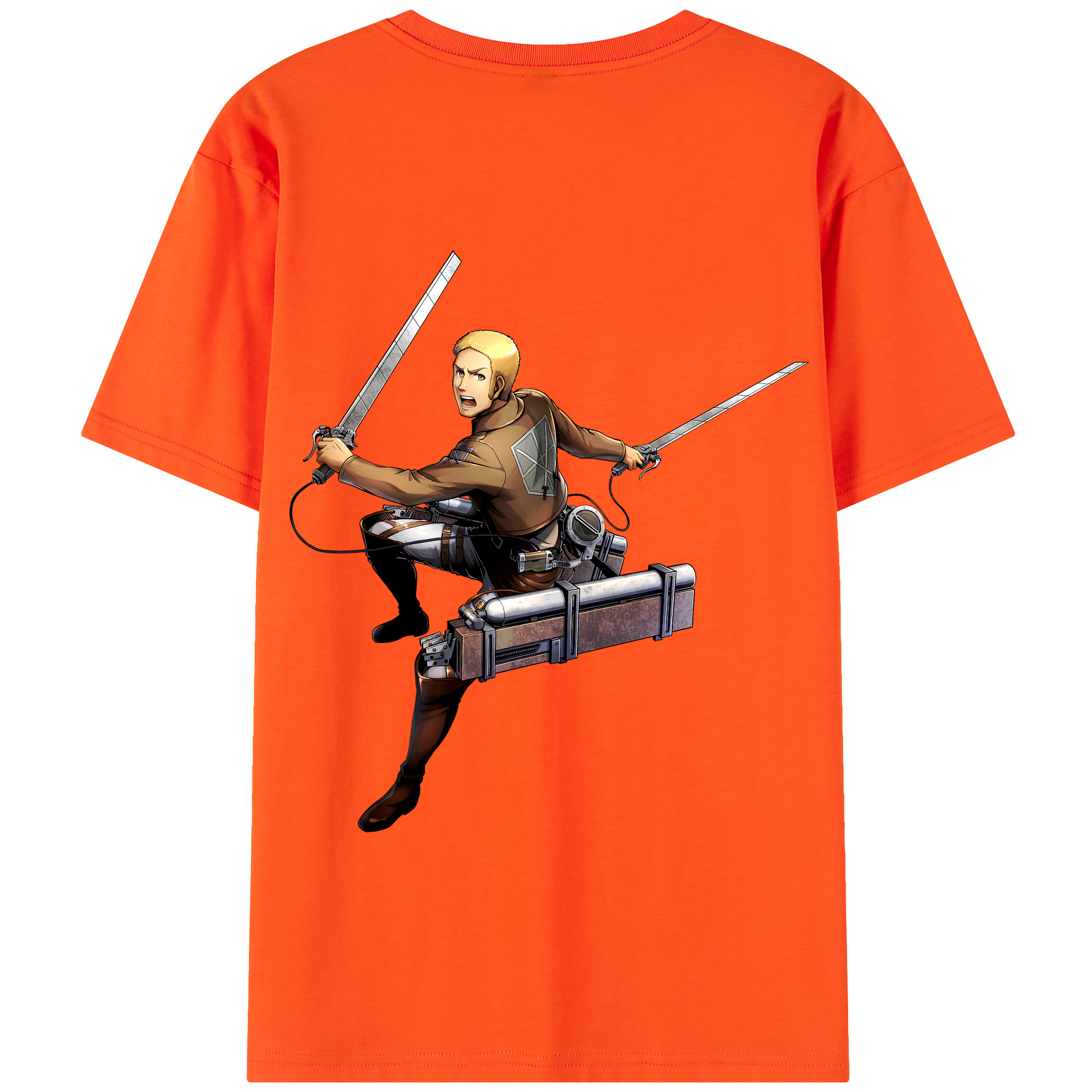 （画像用） 進撃の巨人 ライナー・ブラウン Attack on Titan Reiner Braun 綿100％半袖Tシャツ（背面プリント）